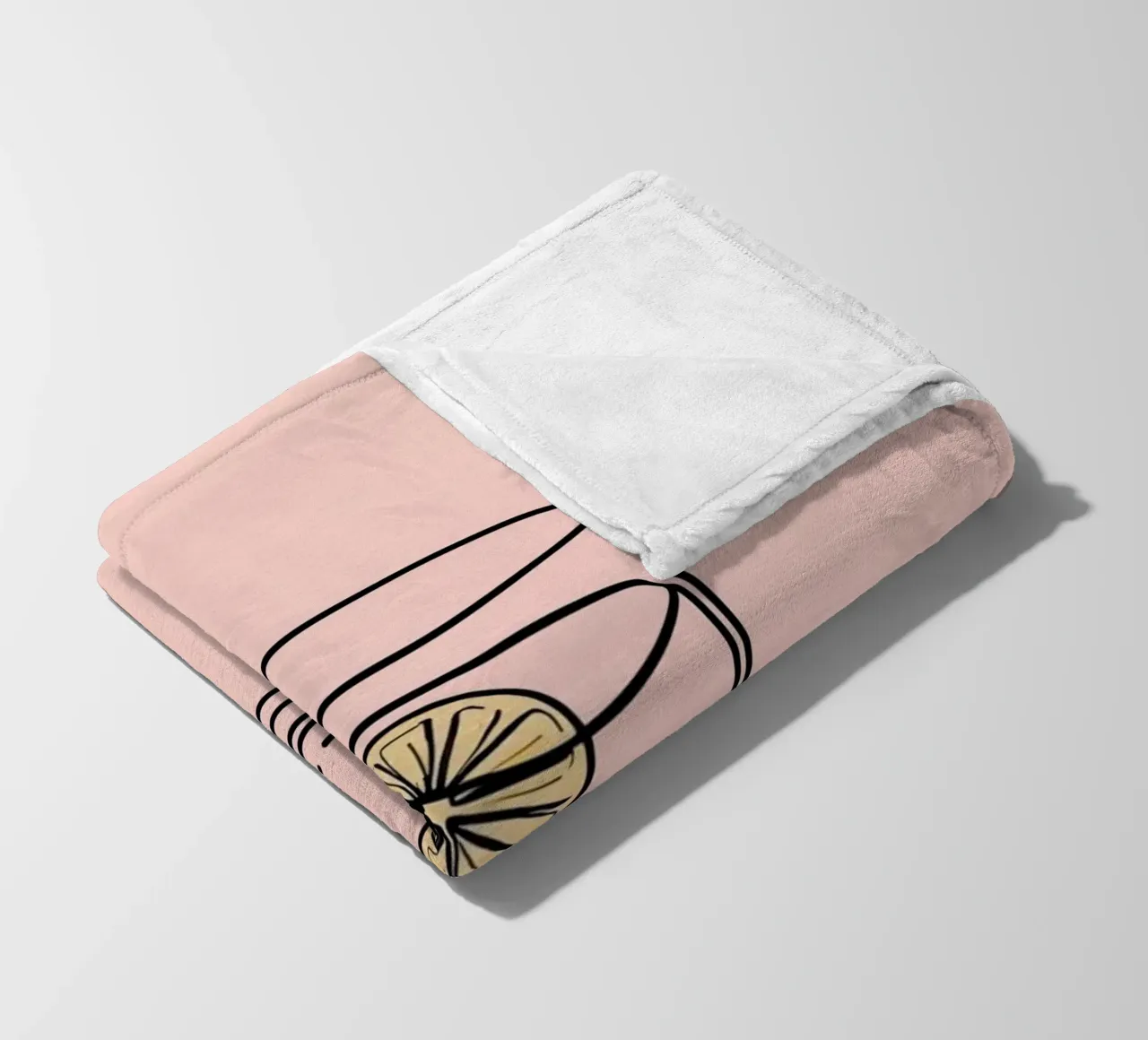 Bevanda rinfrescante in un bicchiere trasparente con una fetta di limone coperta in pile da DesignDoodle