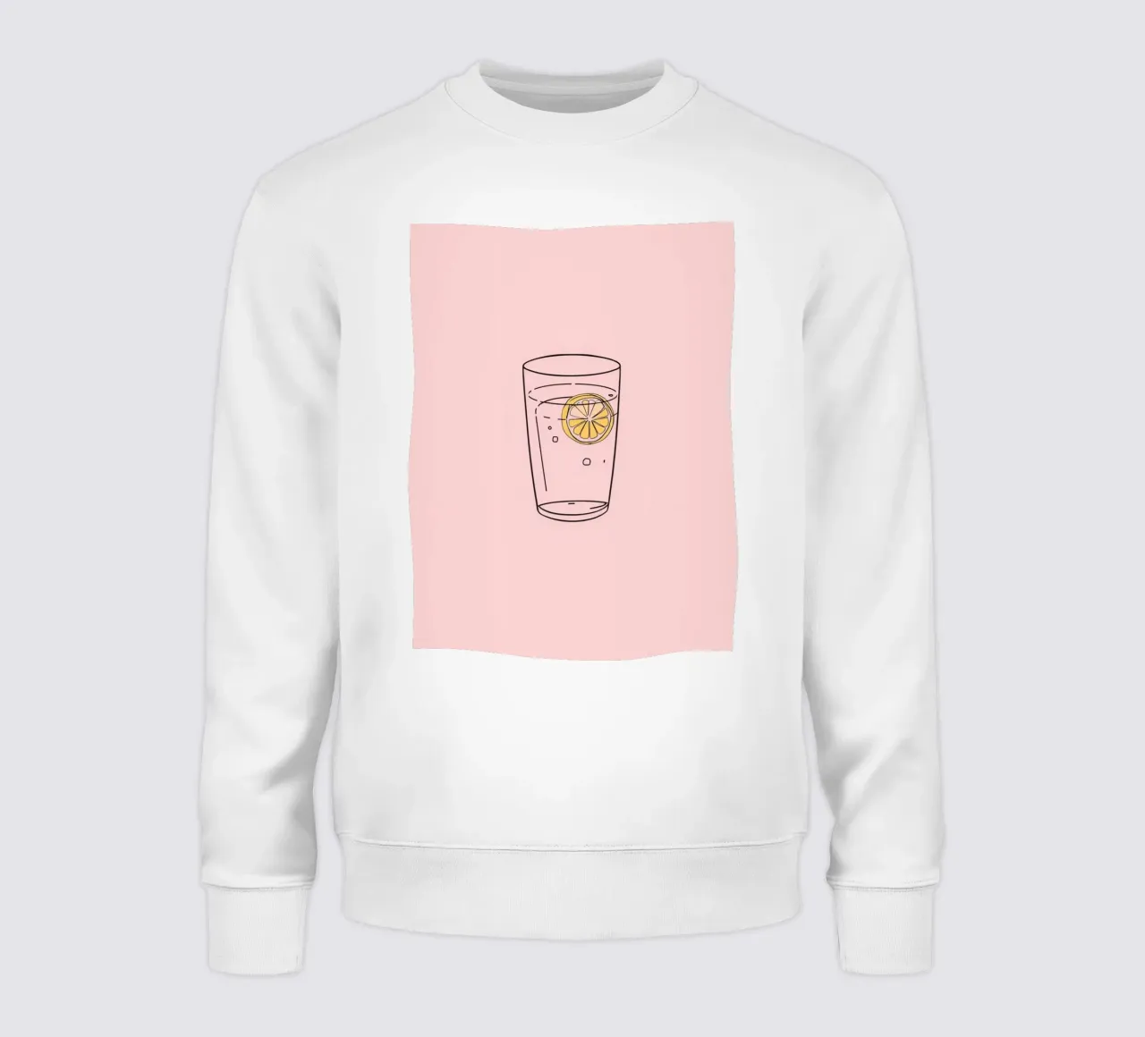 Bevanda rinfrescante servita in un bicchiere trasparente con fetta di limone felpa da DesignDoodle