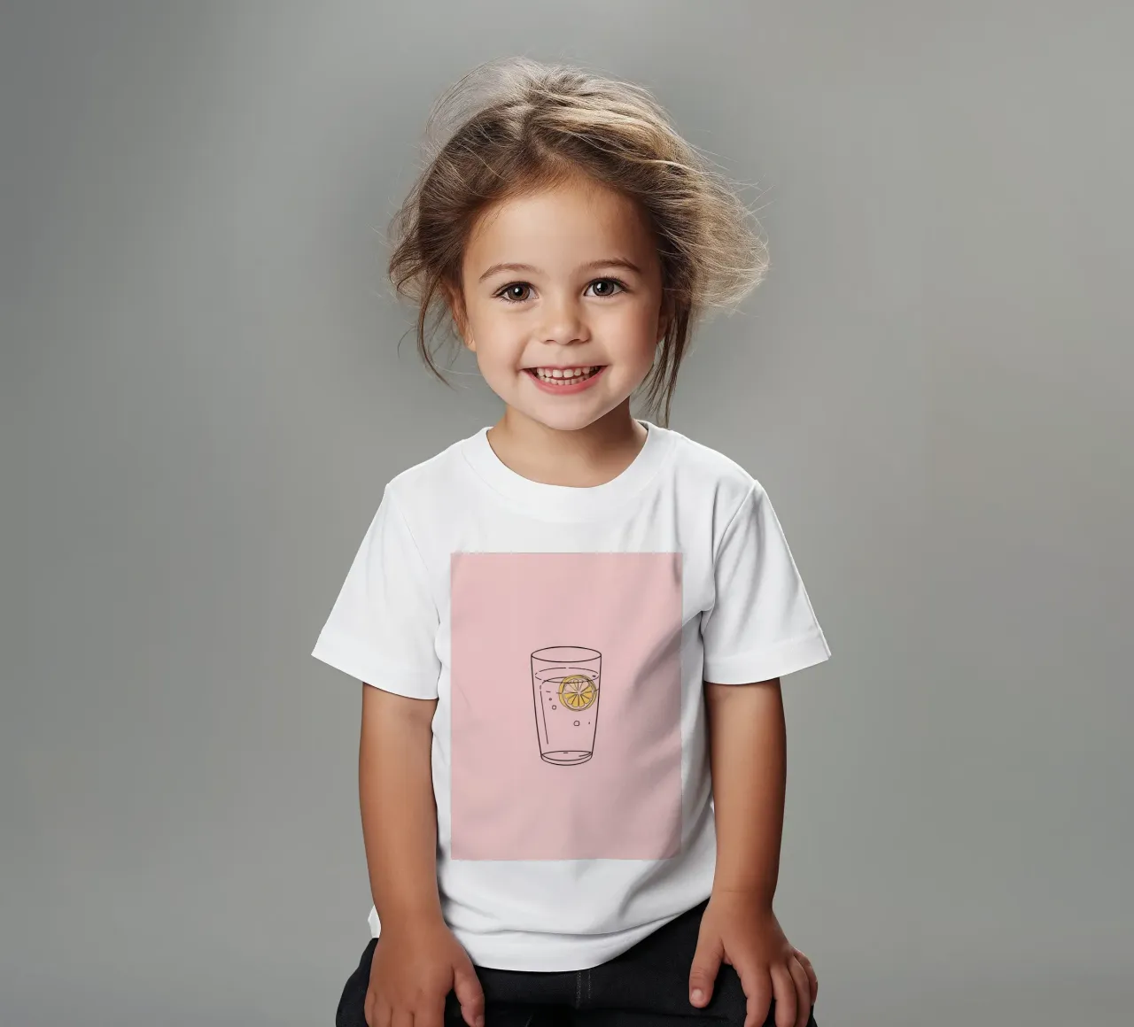 Bevanda rinfrescante servita in un bicchiere trasparente con fetta di limone t-shirt bambini da DesignDoodle