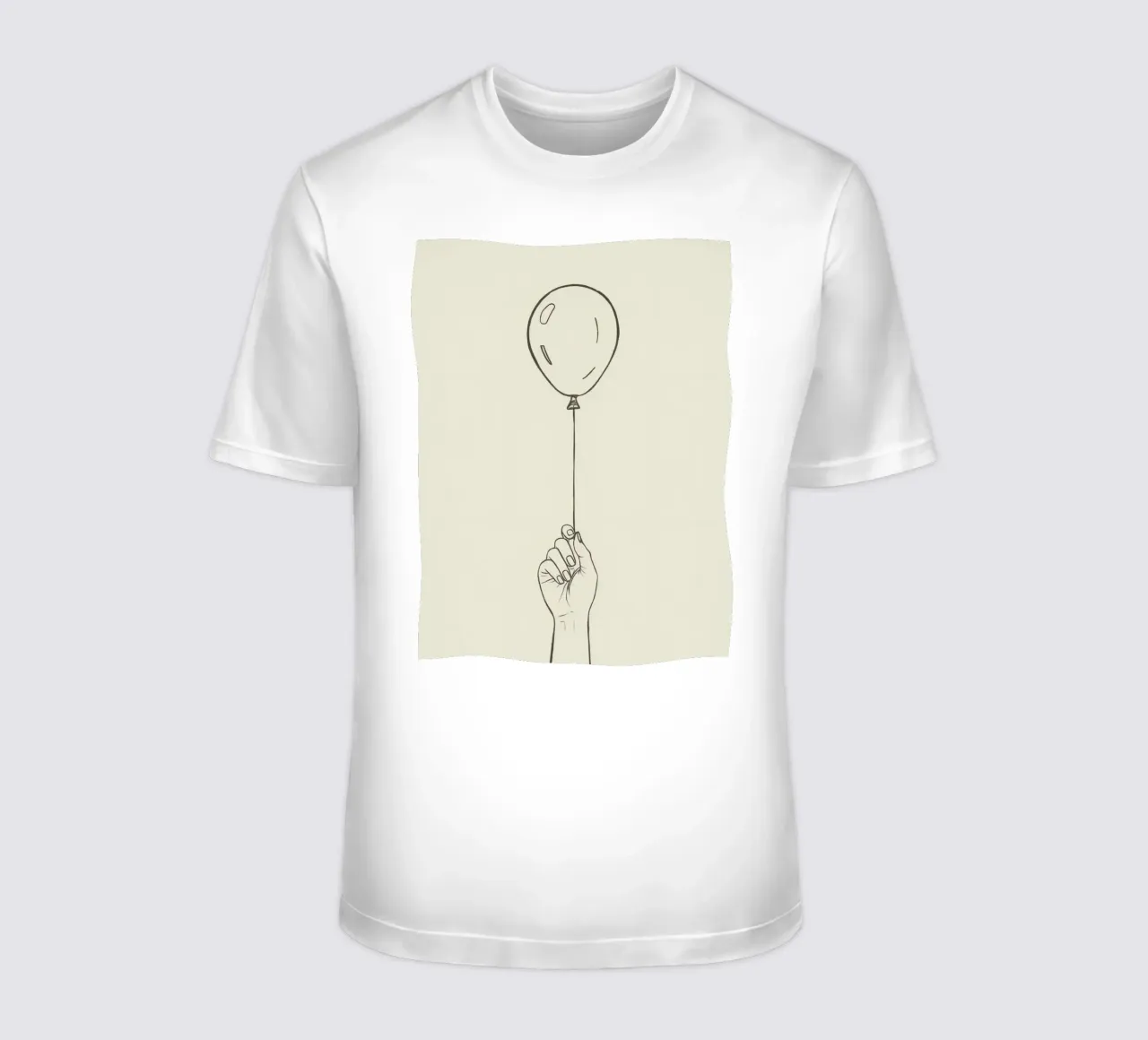 Mano che regge un palloncino in stile artistico minimalista t-shirt da DesignDoodle