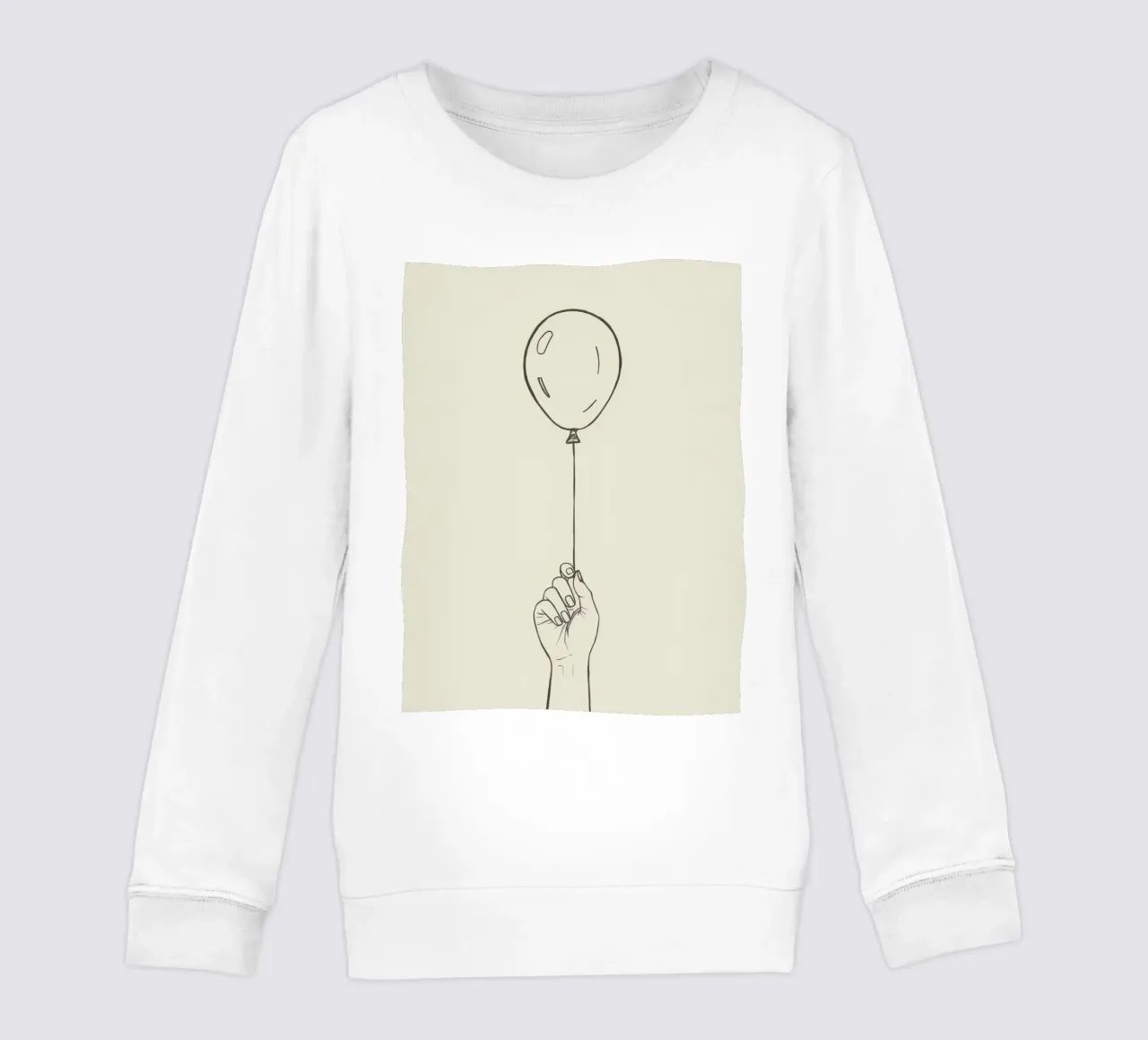 Mano che regge un palloncino in stile artistico minimalista felpa bambino da DesignDoodle