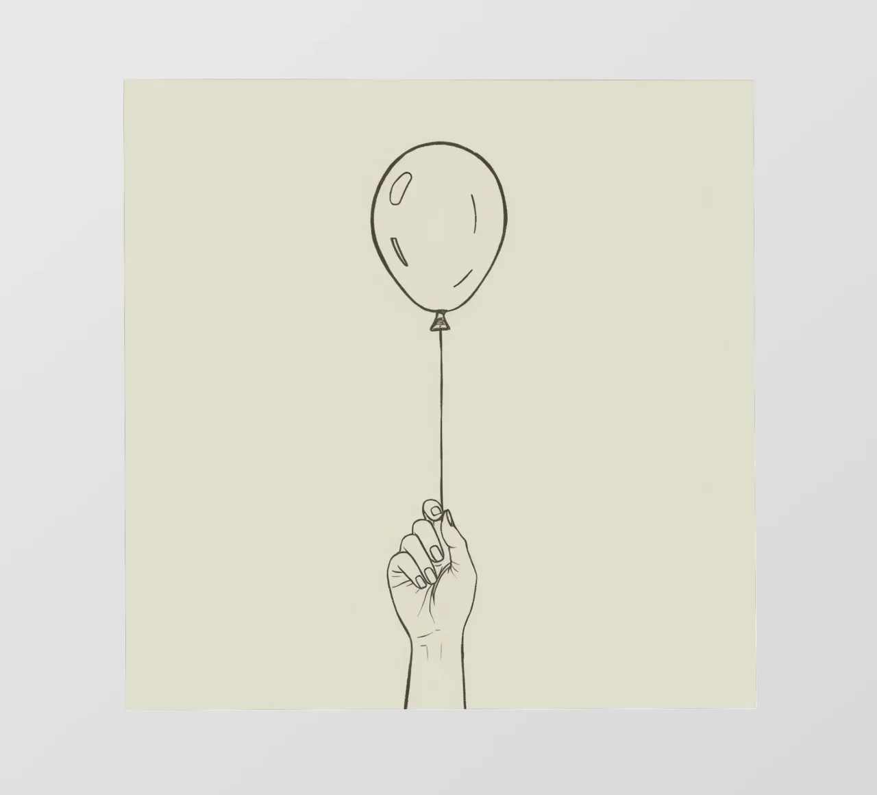 Mano sosteniendo un globo en estilo artístico minimalista papel para pared de DesignDoodle