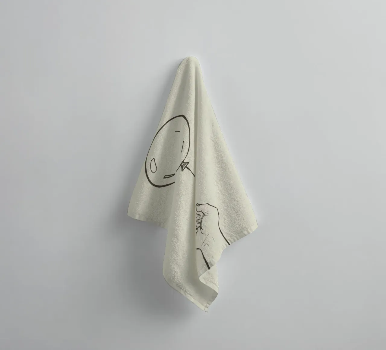 Hand holding a balloon in a minimalistic artistic style towel by DesignDoodle