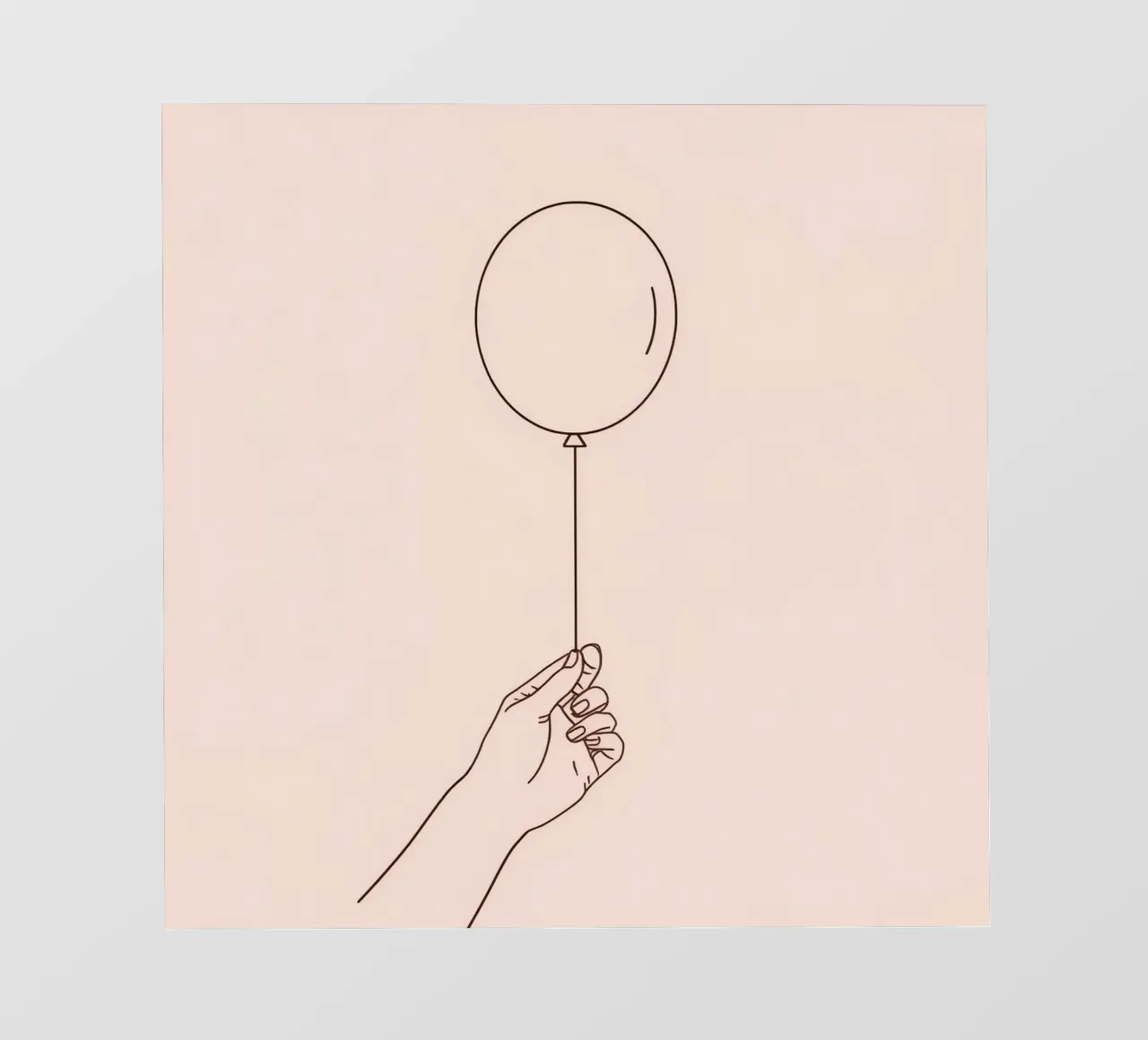 Mano che tiene un palloncino singolo rosa pastello simboleggia la gioia pellicola backlit da DesignDoodle