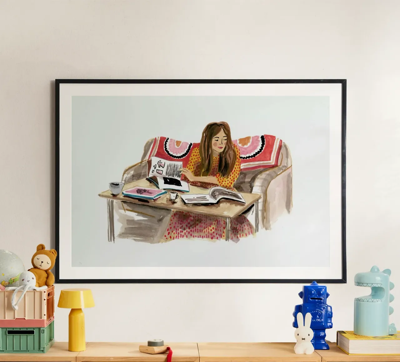 Lady 2 poster con telaio in legno da Laura Page