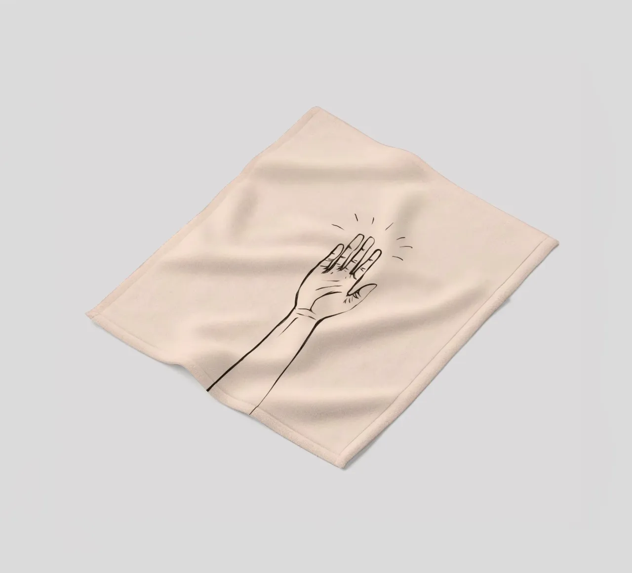 Mano alzata in segno di saluto su un semplice disegno pastello coperta in pile da DesignDoodle