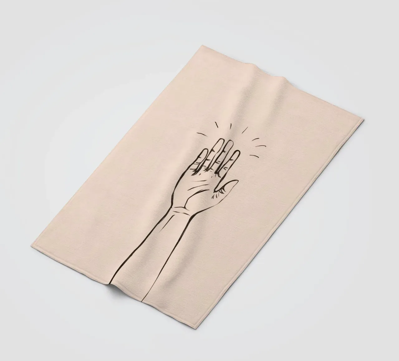 Mano alzata in segno di saluto su un semplice disegno pastello coperta in pile da DesignDoodle