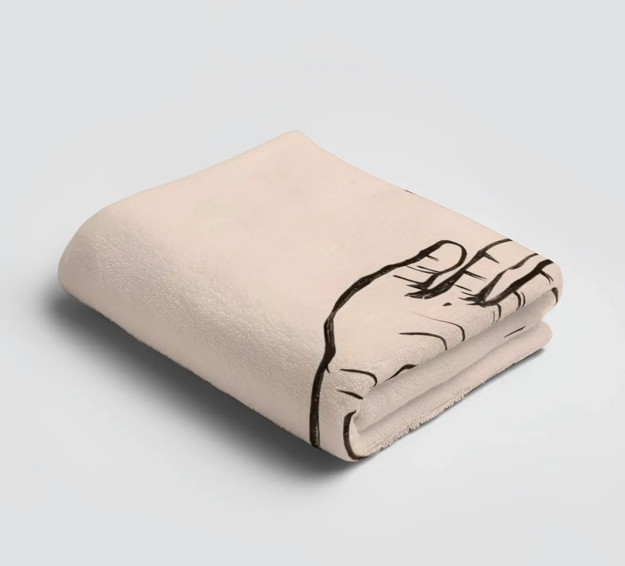 Mano alzata in segno di saluto su un semplice disegno pastello asciugamano da bagno da DesignDoodle