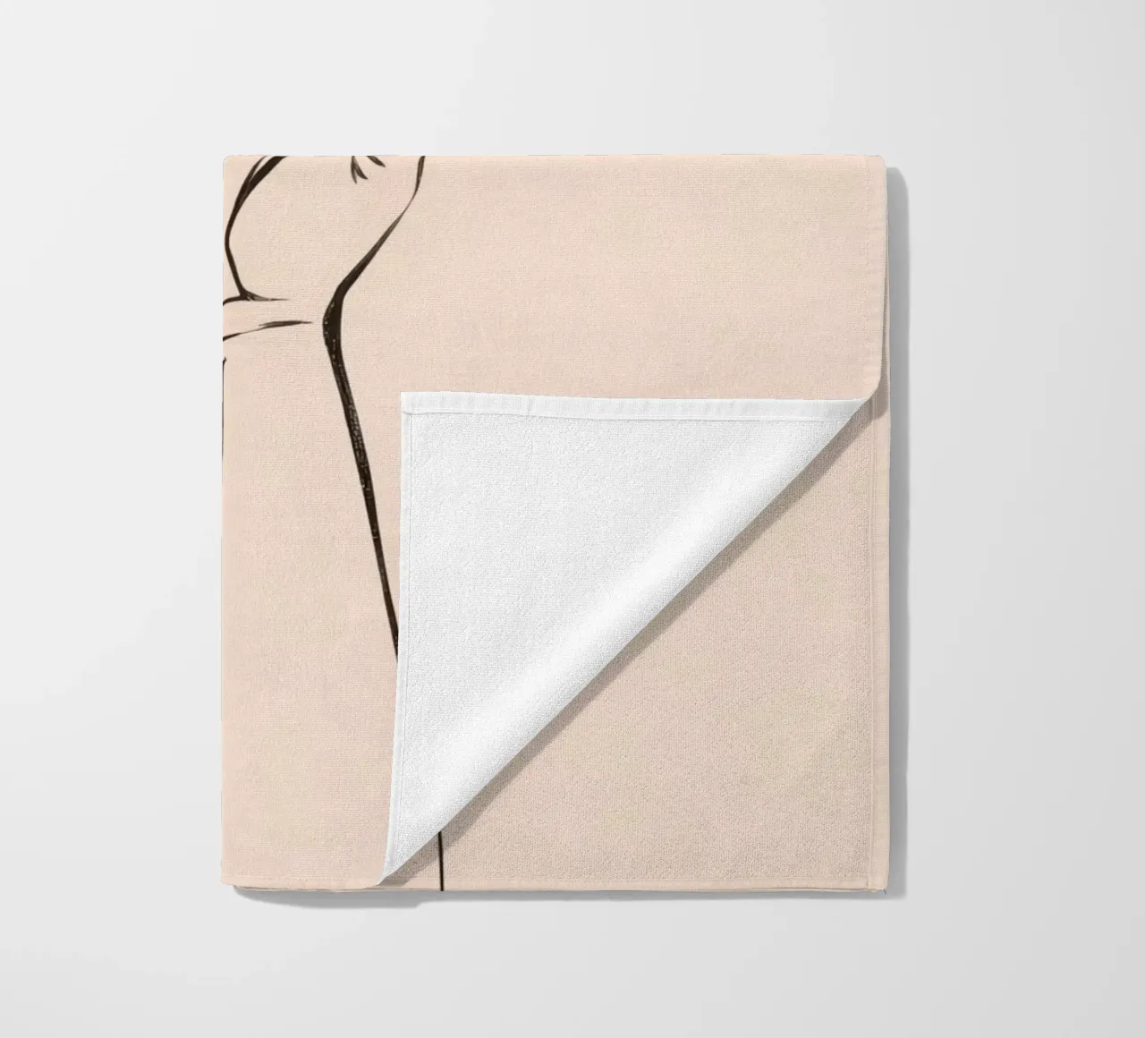 Mano alzata in segno di saluto su un semplice disegno pastello telo mare da DesignDoodle