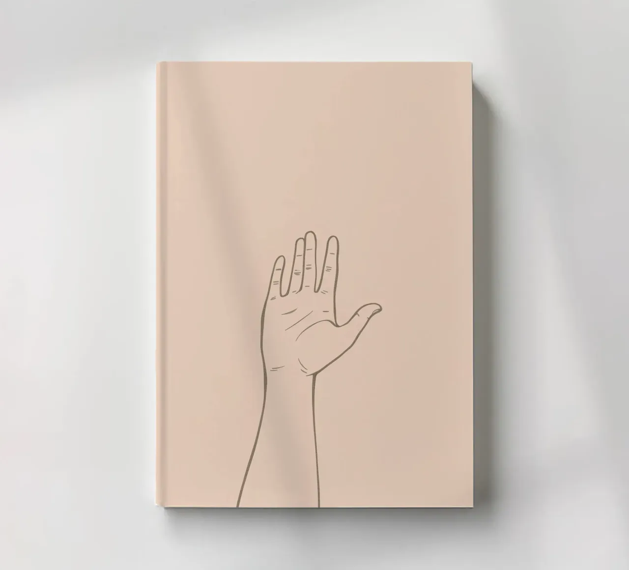 Hand raised with pastel background symbolizing communication notebook by DesignDoodle