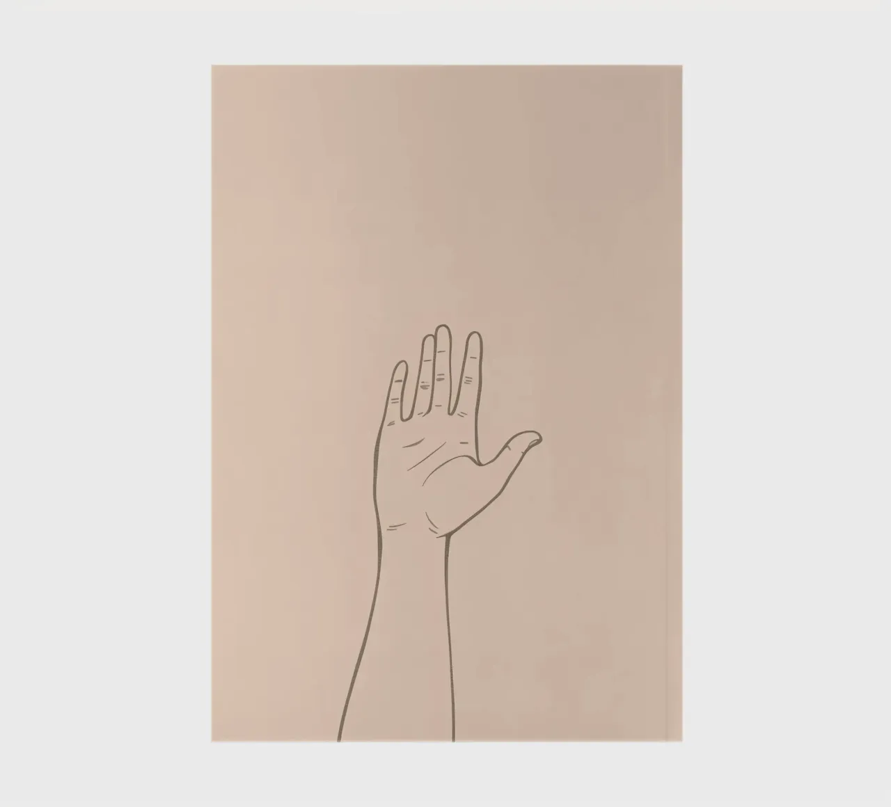 Hand raised with pastel background symbolizing communication notebook by DesignDoodle