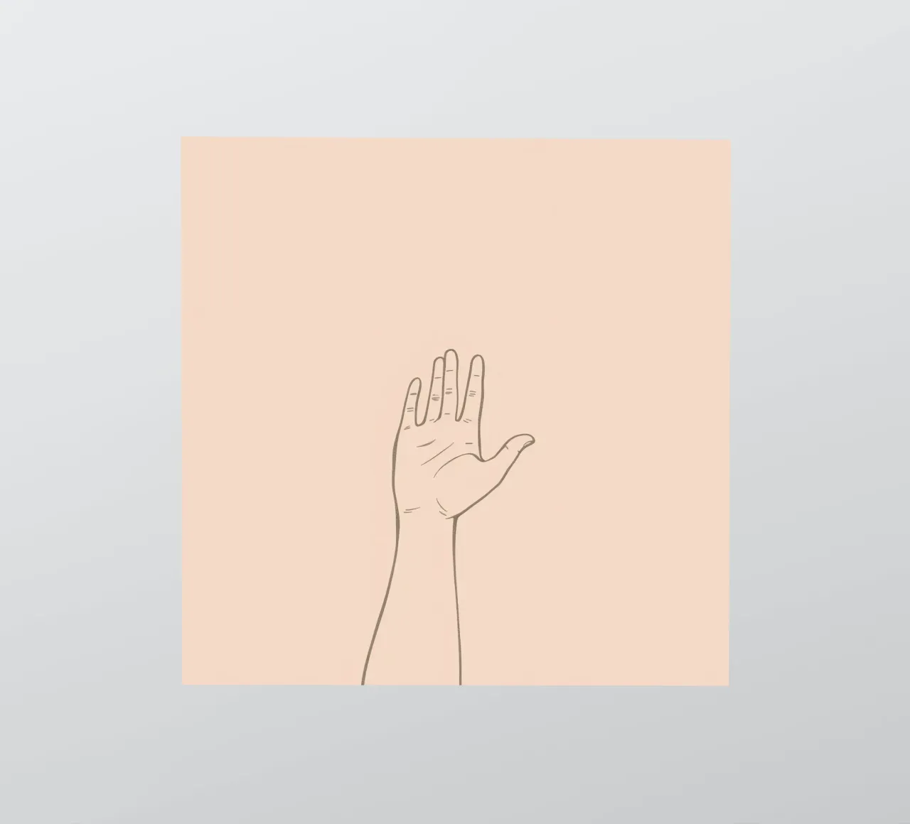 Hand raised with pastel background symbolizing communication sticker by DesignDoodle