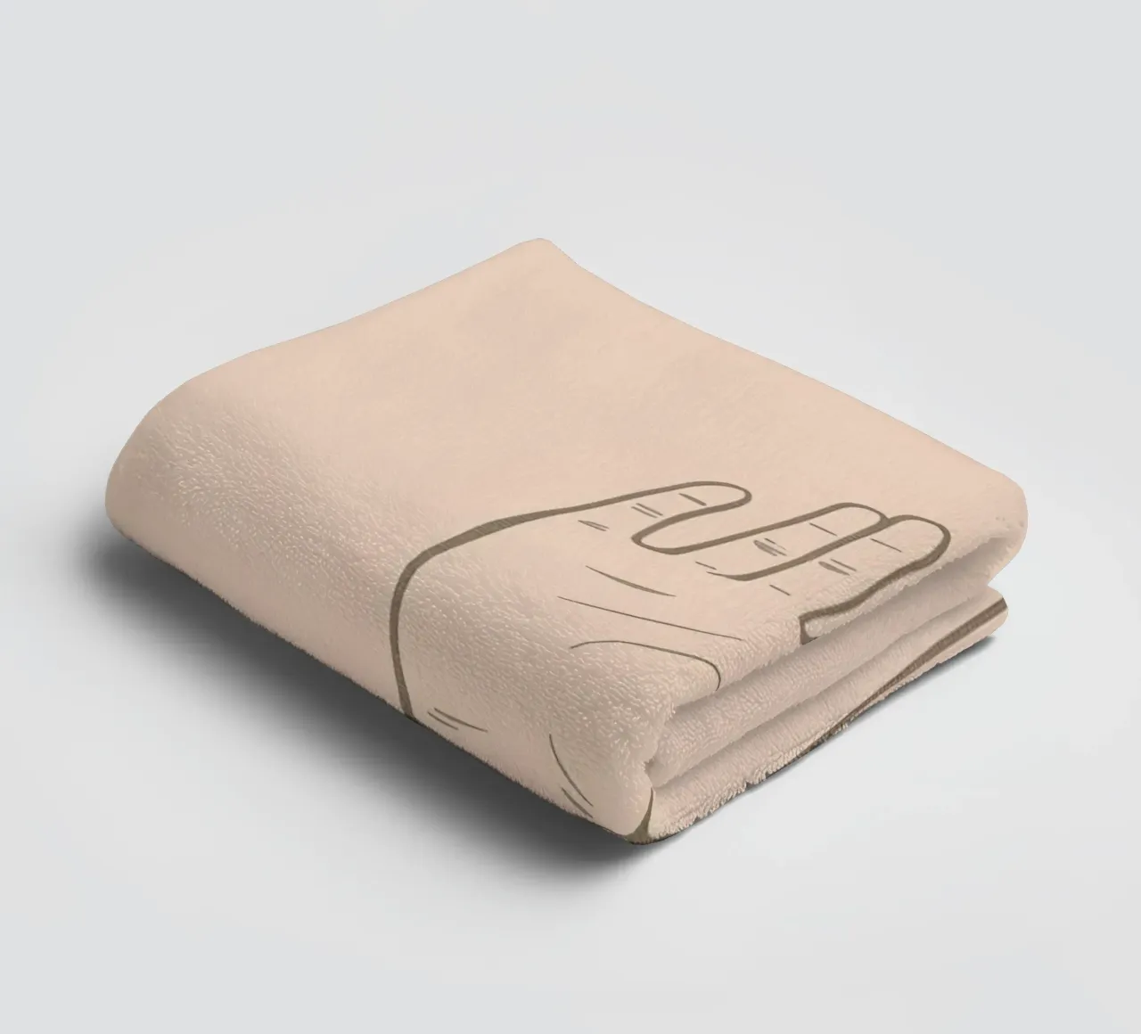 Hand raised with pastel background symbolizing communication towel by DesignDoodle