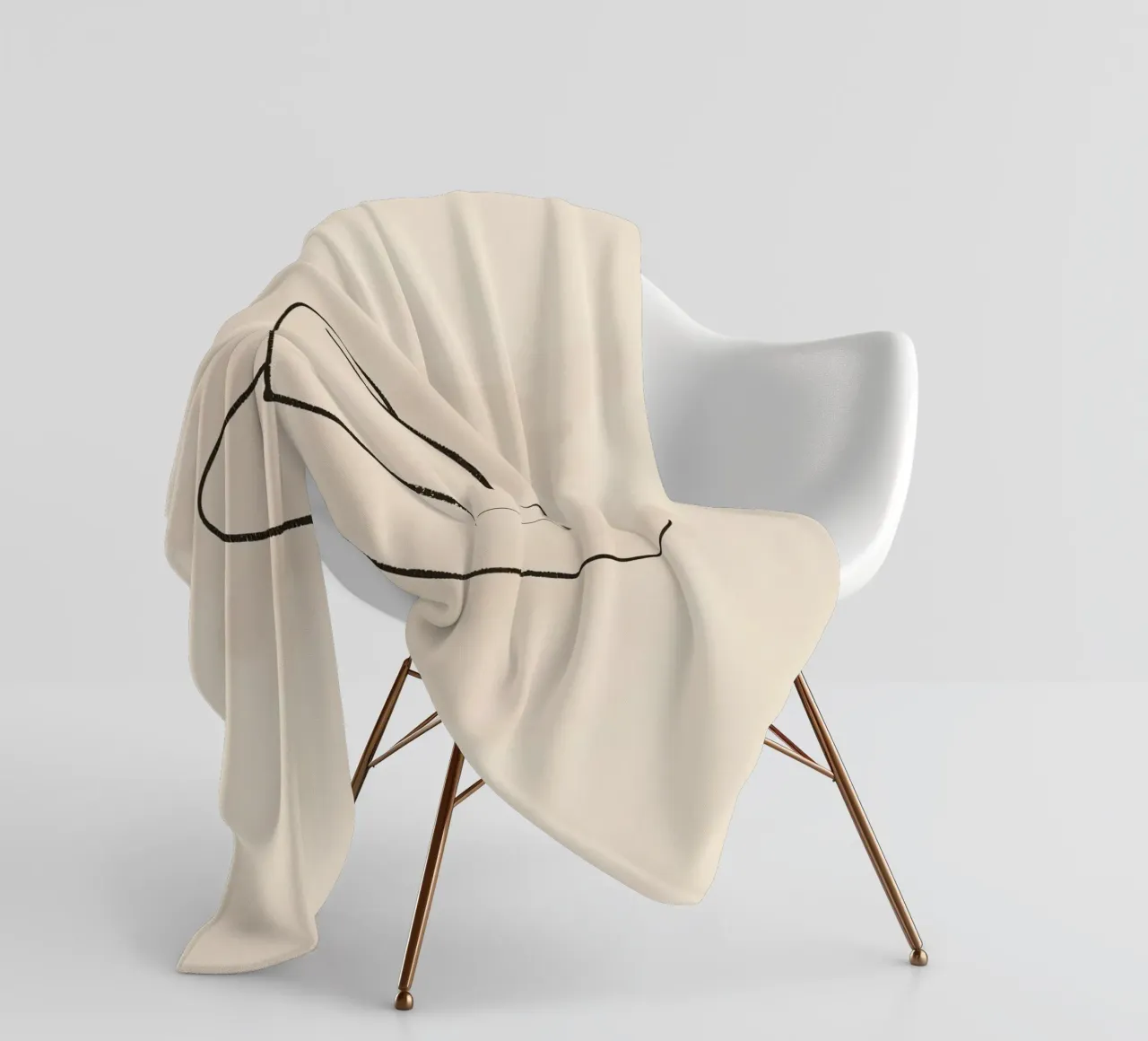 Semplice stile disegnato a mano di un cappello classico su un'arte morbida e pastello coperta in pile da DesignDoodle