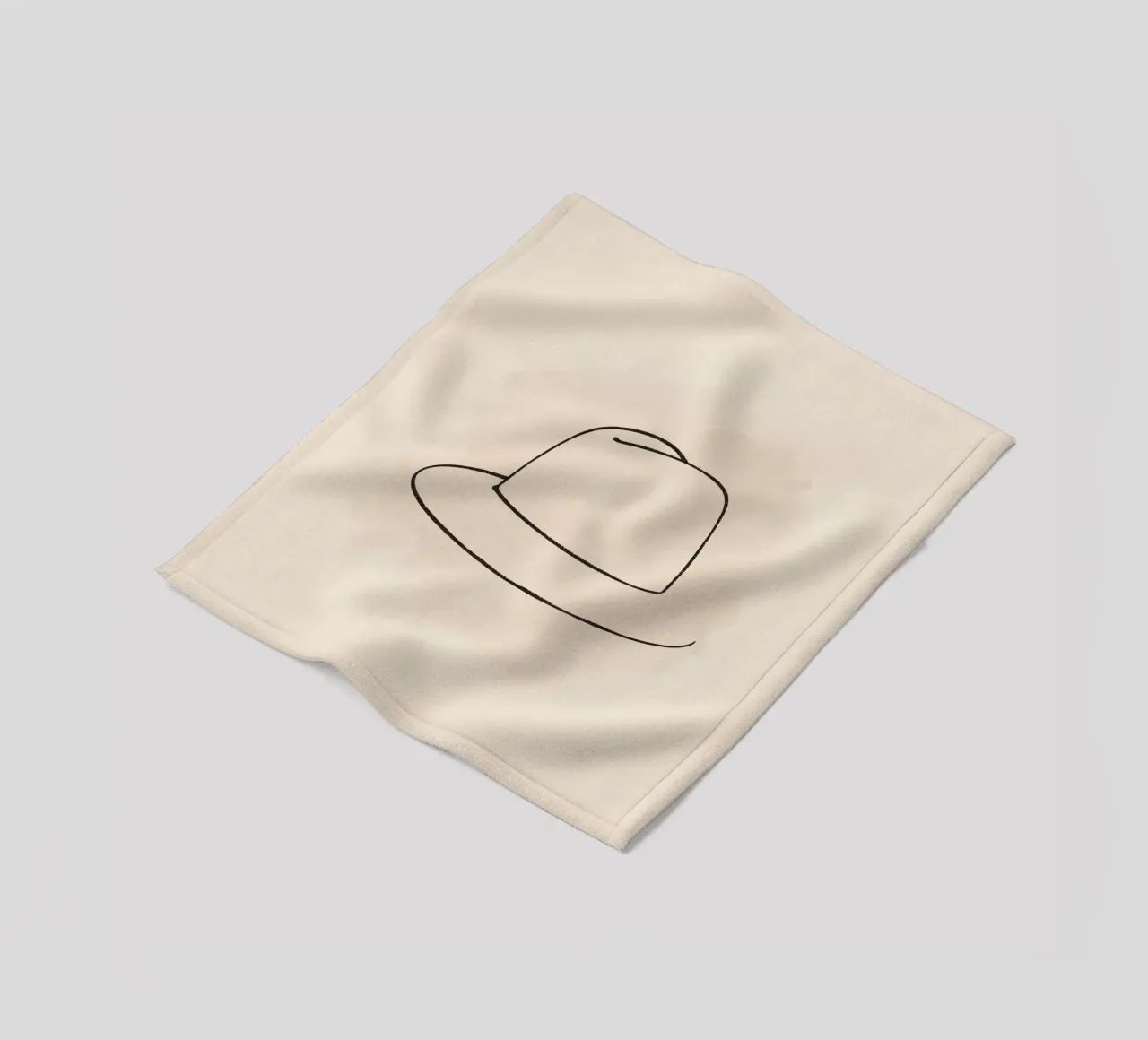 Semplice stile disegnato a mano di un cappello classico su un'arte morbida e pastello coperta in pile da DesignDoodle