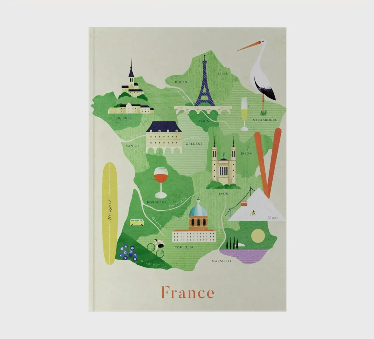 Map Of France notebook by Henry Rivers