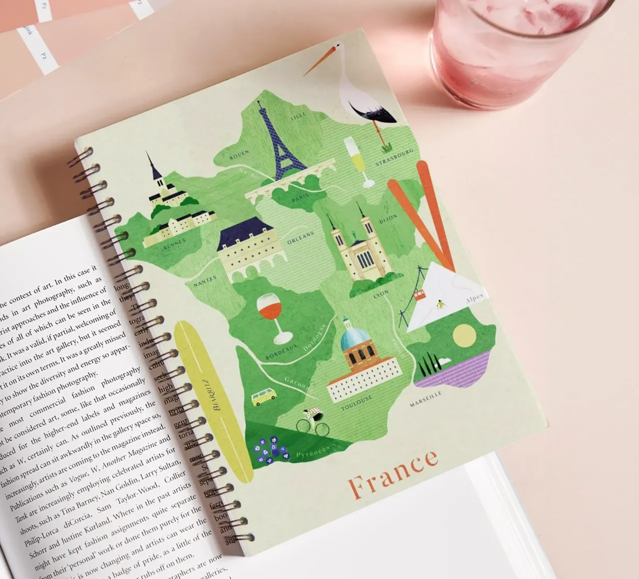 Map Of France spiral notebook by Henry Rivers