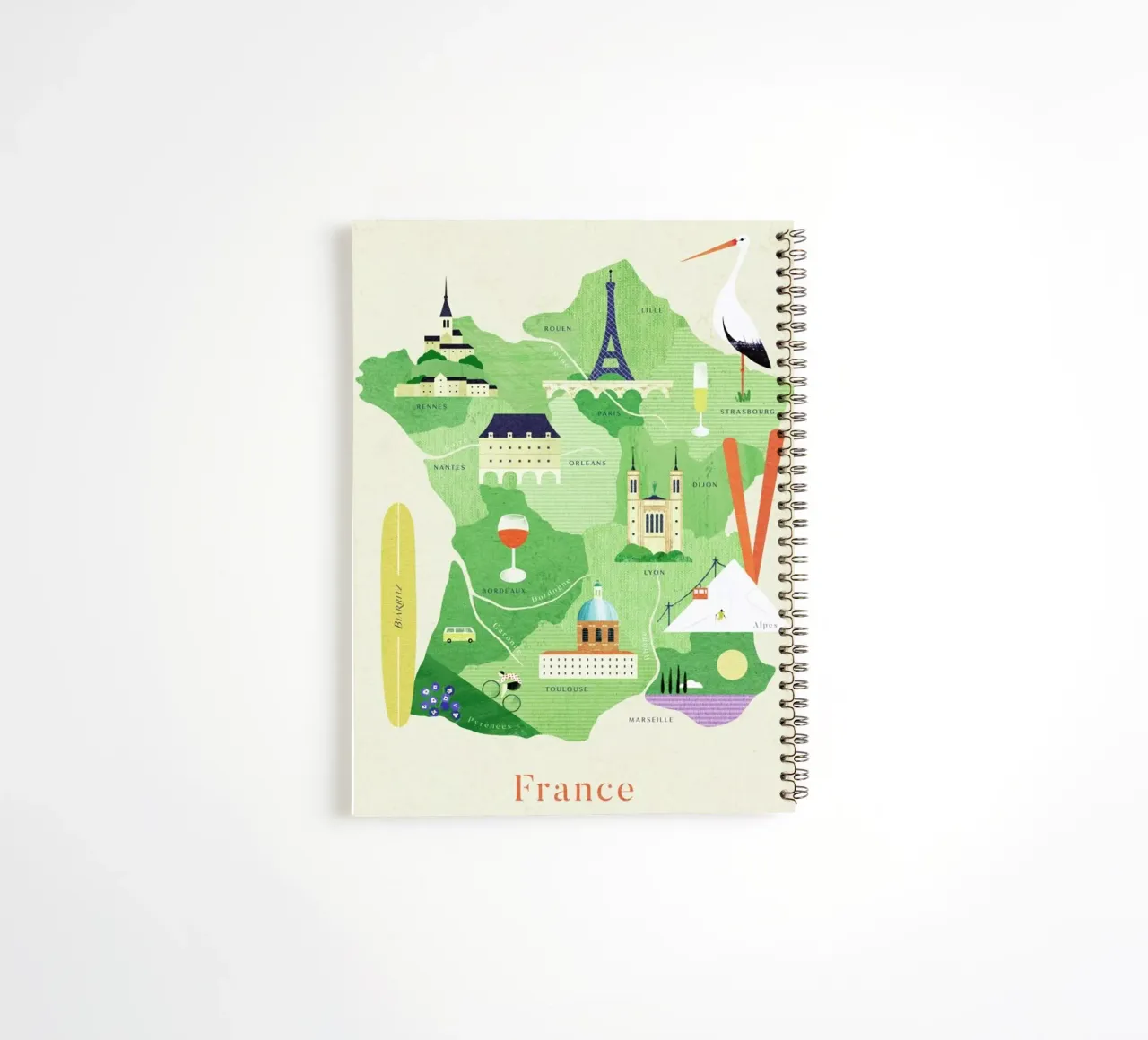 Map Of France spiral notebook by Henry Rivers