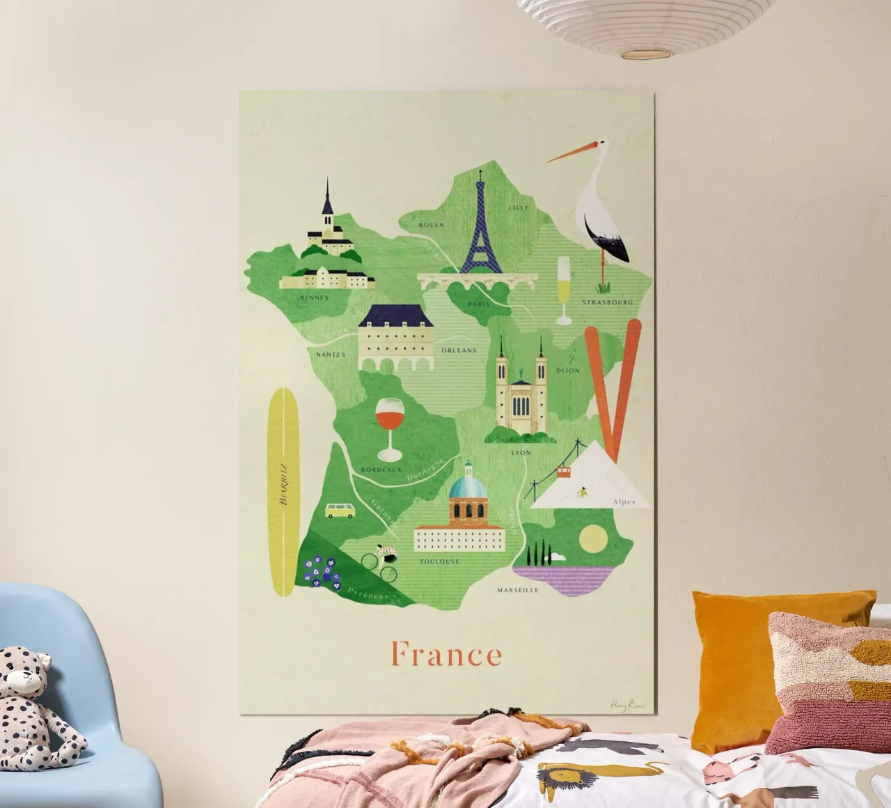 Map Of France carta hahnemühle da Henry Rivers