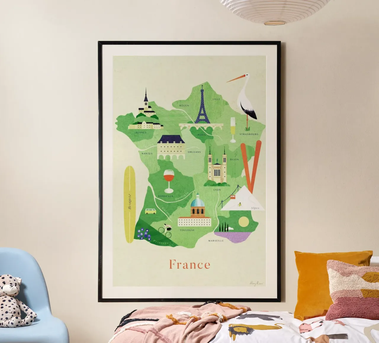Map Of France carta hahnemühle da Henry Rivers