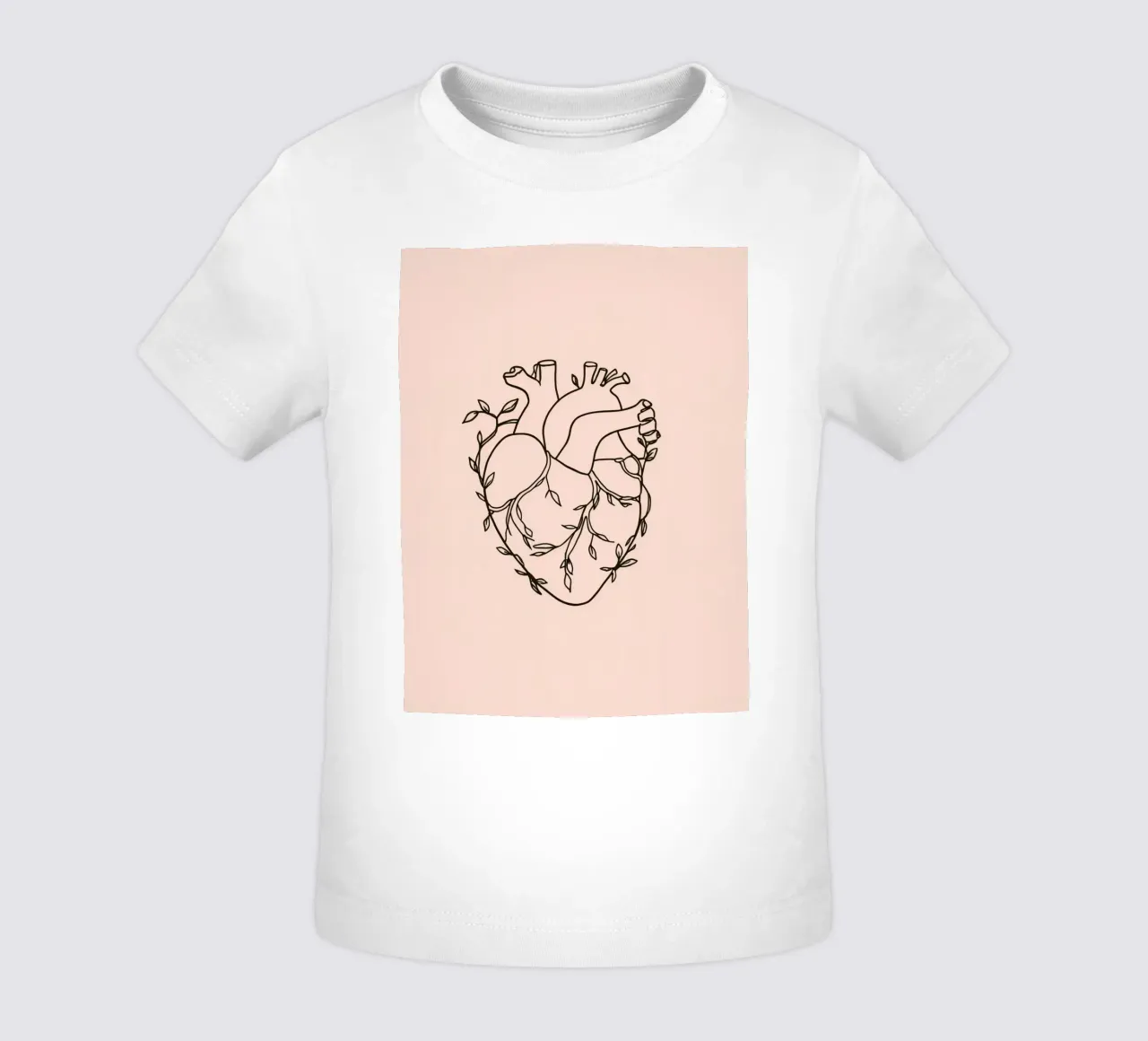 Rappresentazione artistica di un cuore intrecciato con le piante maglietta neonato da DesignDoodle