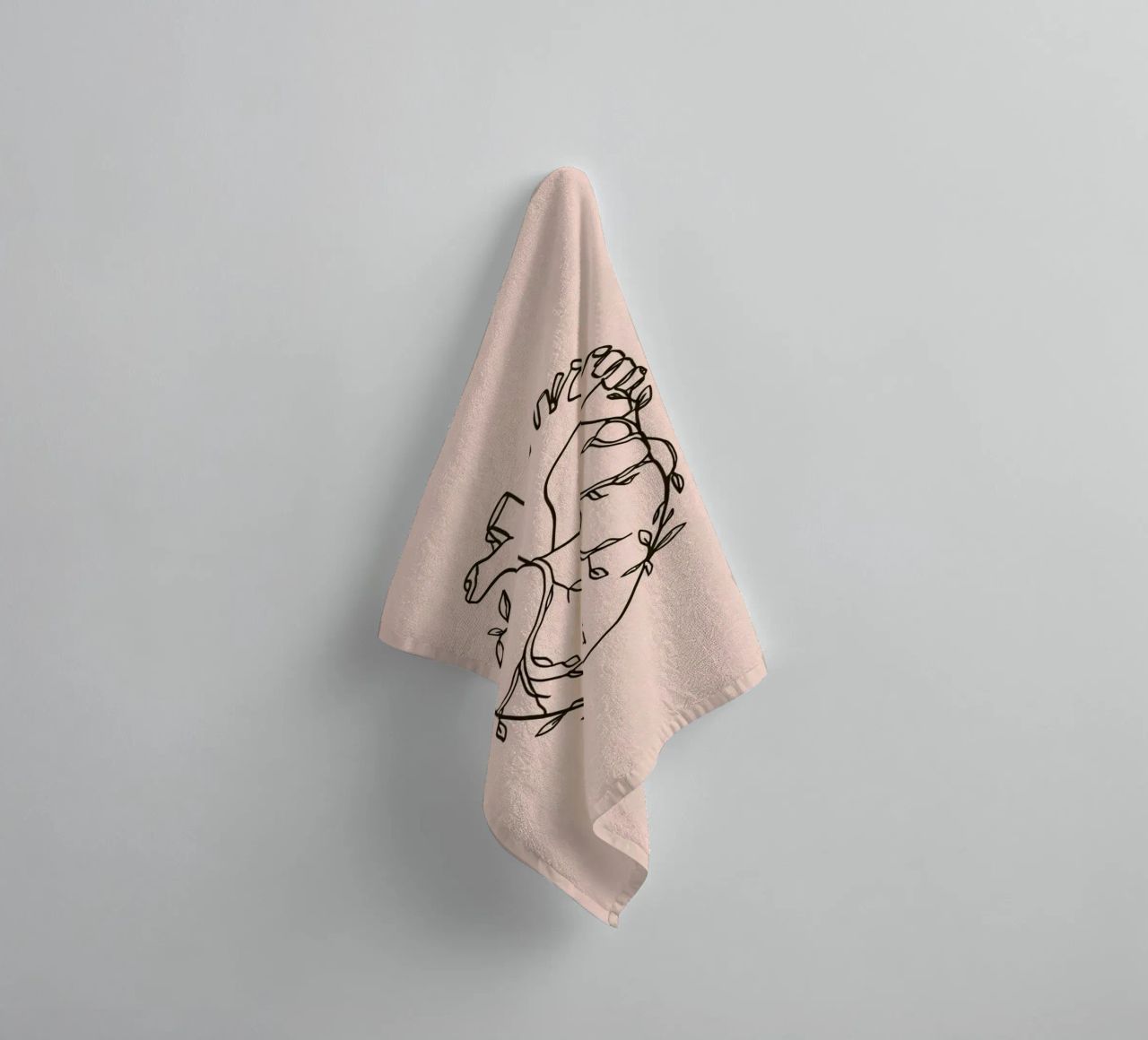 Rappresentazione artistica di un cuore intrecciato con le piante asciugamano da bagno da DesignDoodle