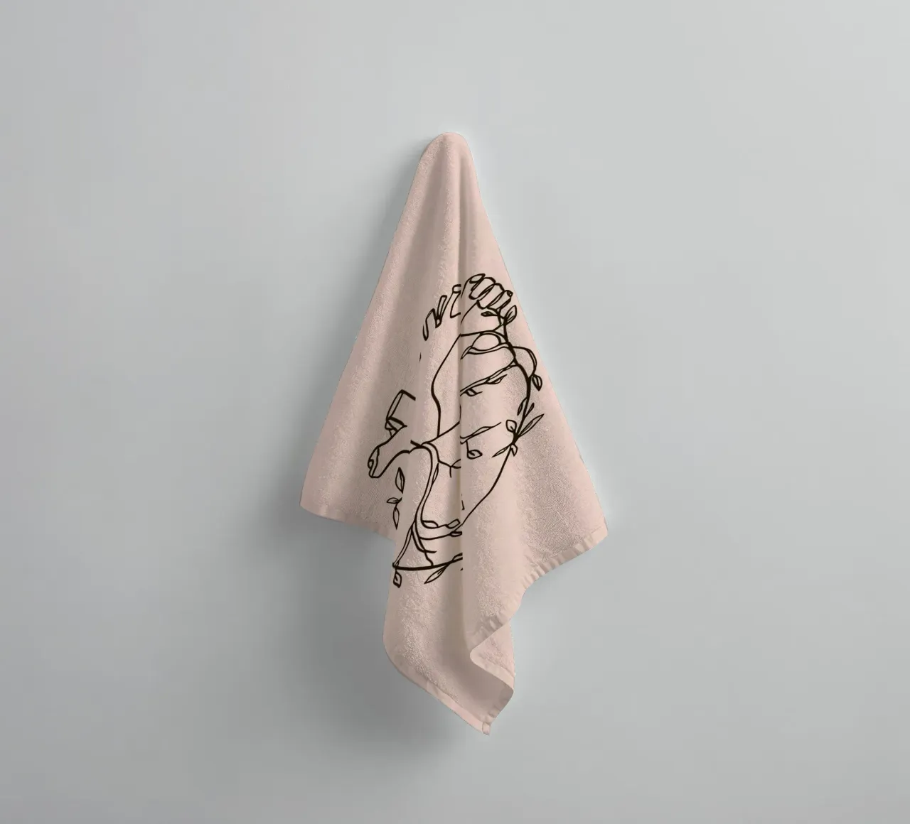 Rappresentazione artistica di un cuore intrecciato con le piante asciugamano da bagno da DesignDoodle