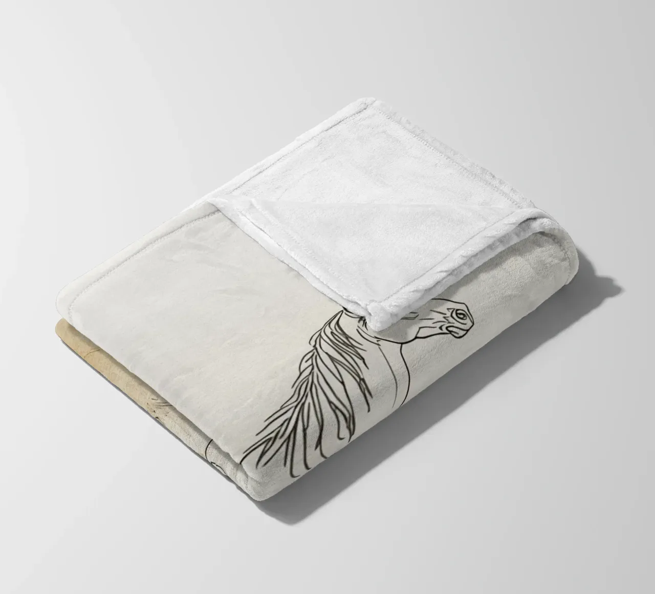 Cavallo che cammina tra l'erba dorata in un prato tranquillo coperta in pile da DesignDoodle