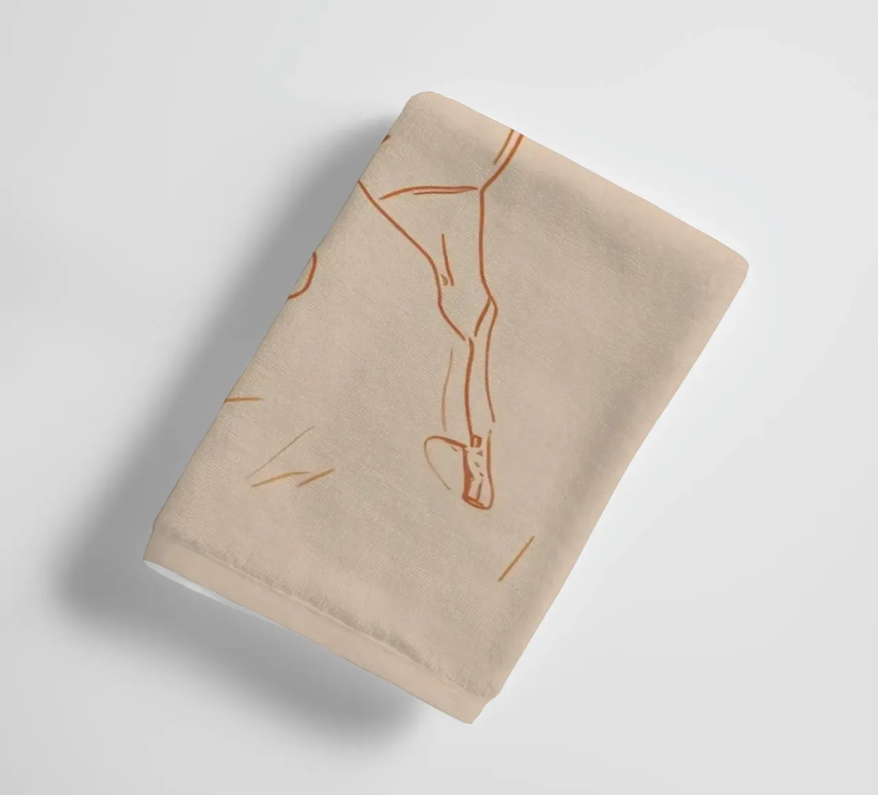 Horse galloping in a grassy field red lines towel by DesignDoodle
