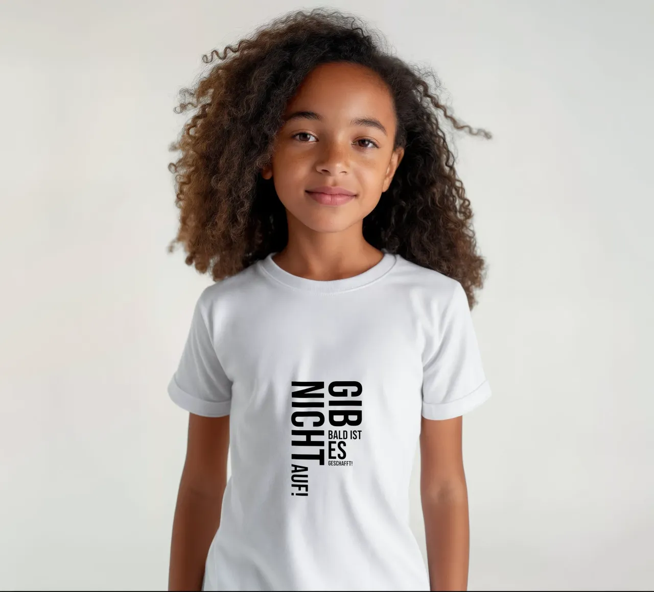 Don't give up kids t-shirt by YV TYPOGRAPHY