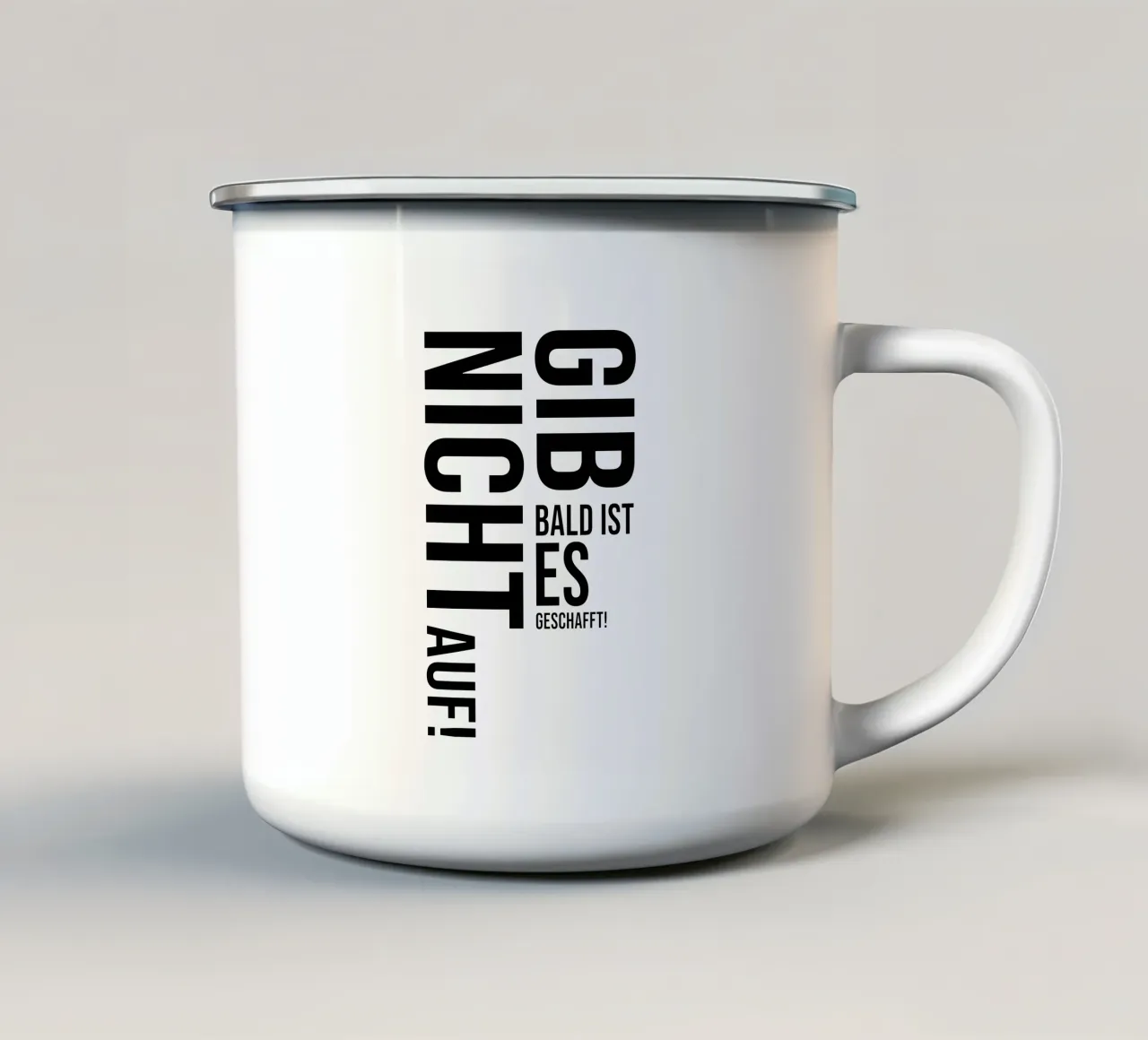Non arrendetevi tazza in smalto da YV TYPOGRAPHY