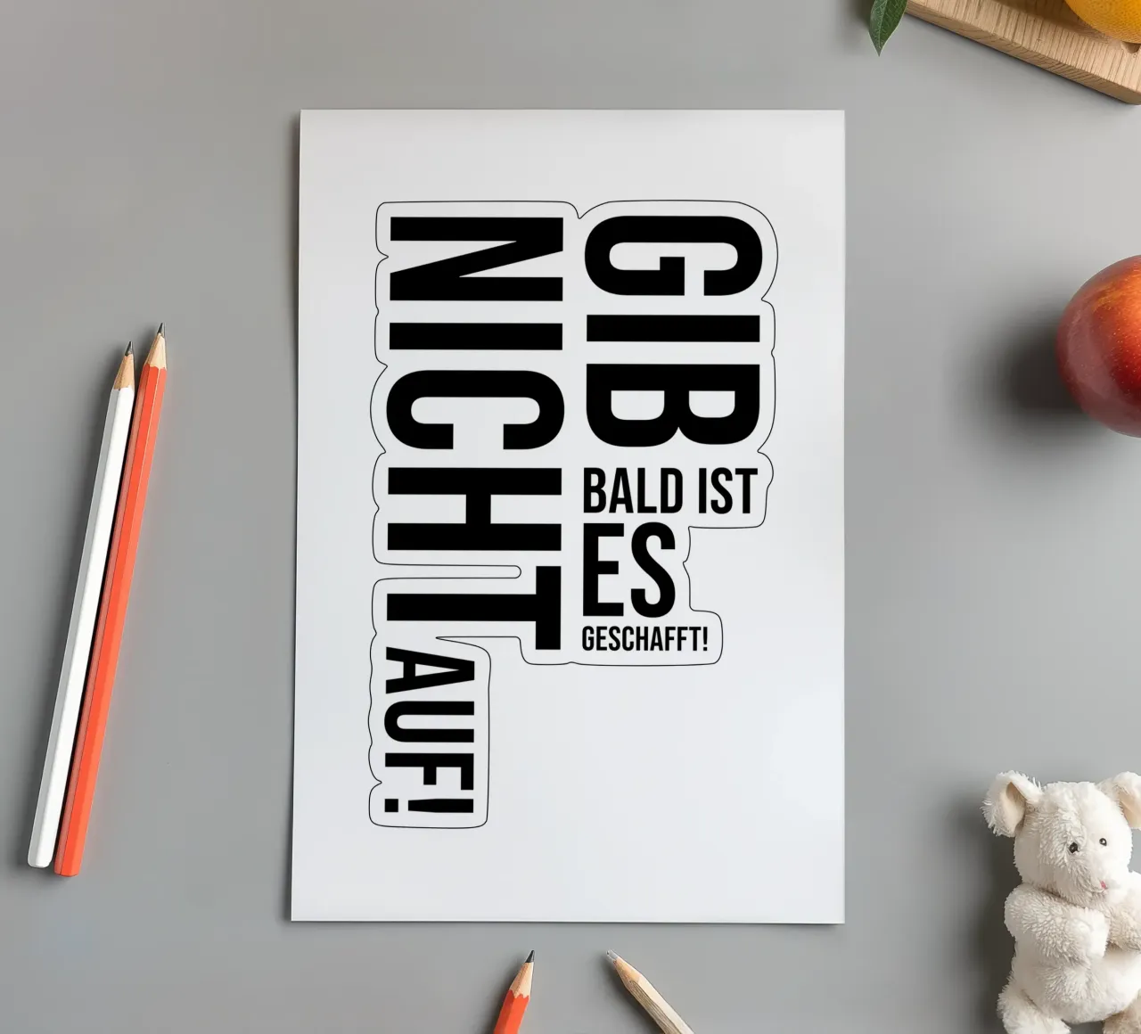Gib Nicht Auf Stickerbogen von YV TYPOGRAPHY