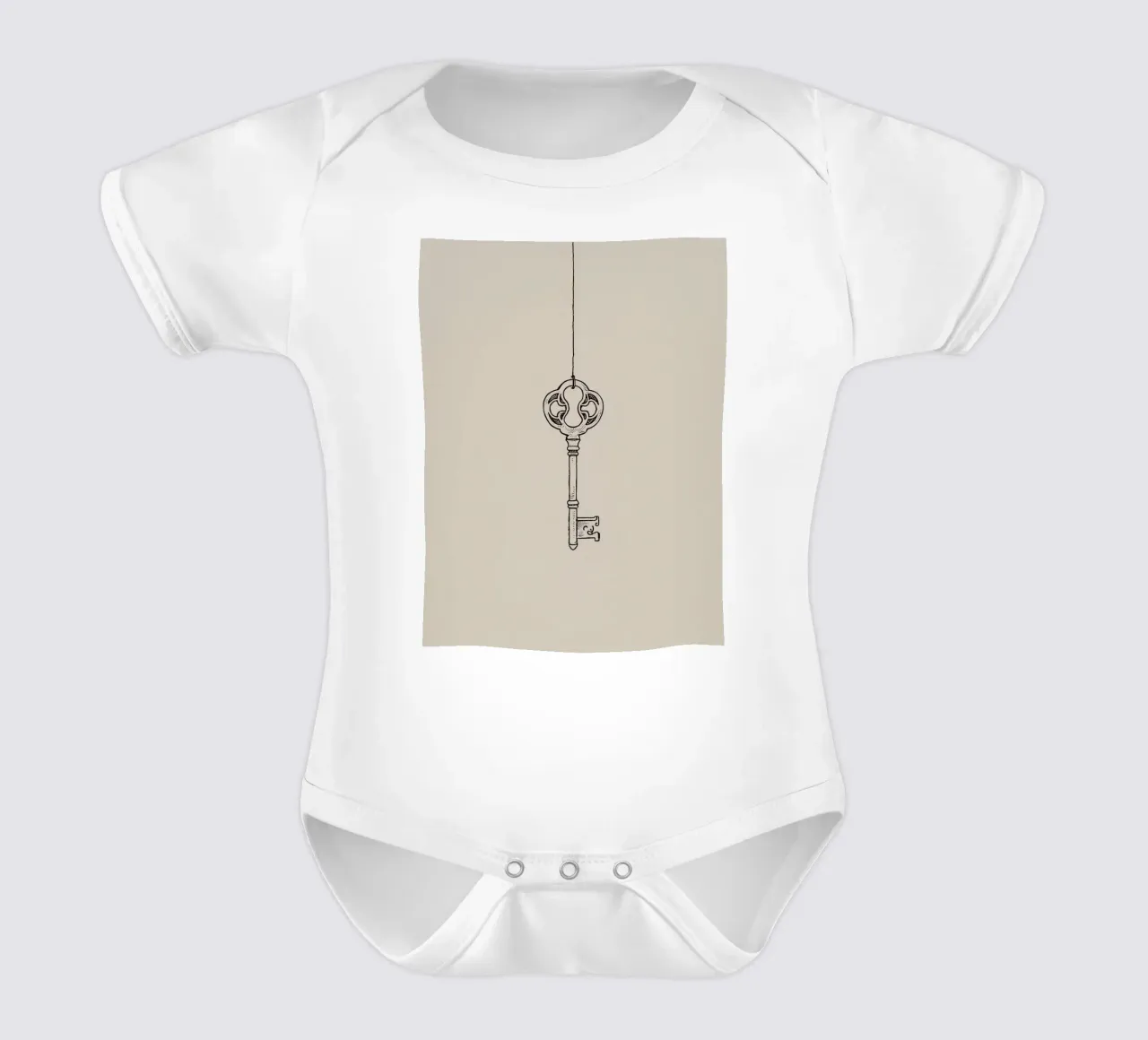 Chiave d'epoca appesa con arte pastello, design classico body neonato maniche corte da DesignDoodle