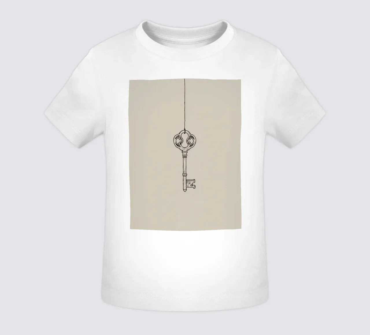 Chiave d'epoca appesa con arte pastello, design classico maglietta neonato da DesignDoodle