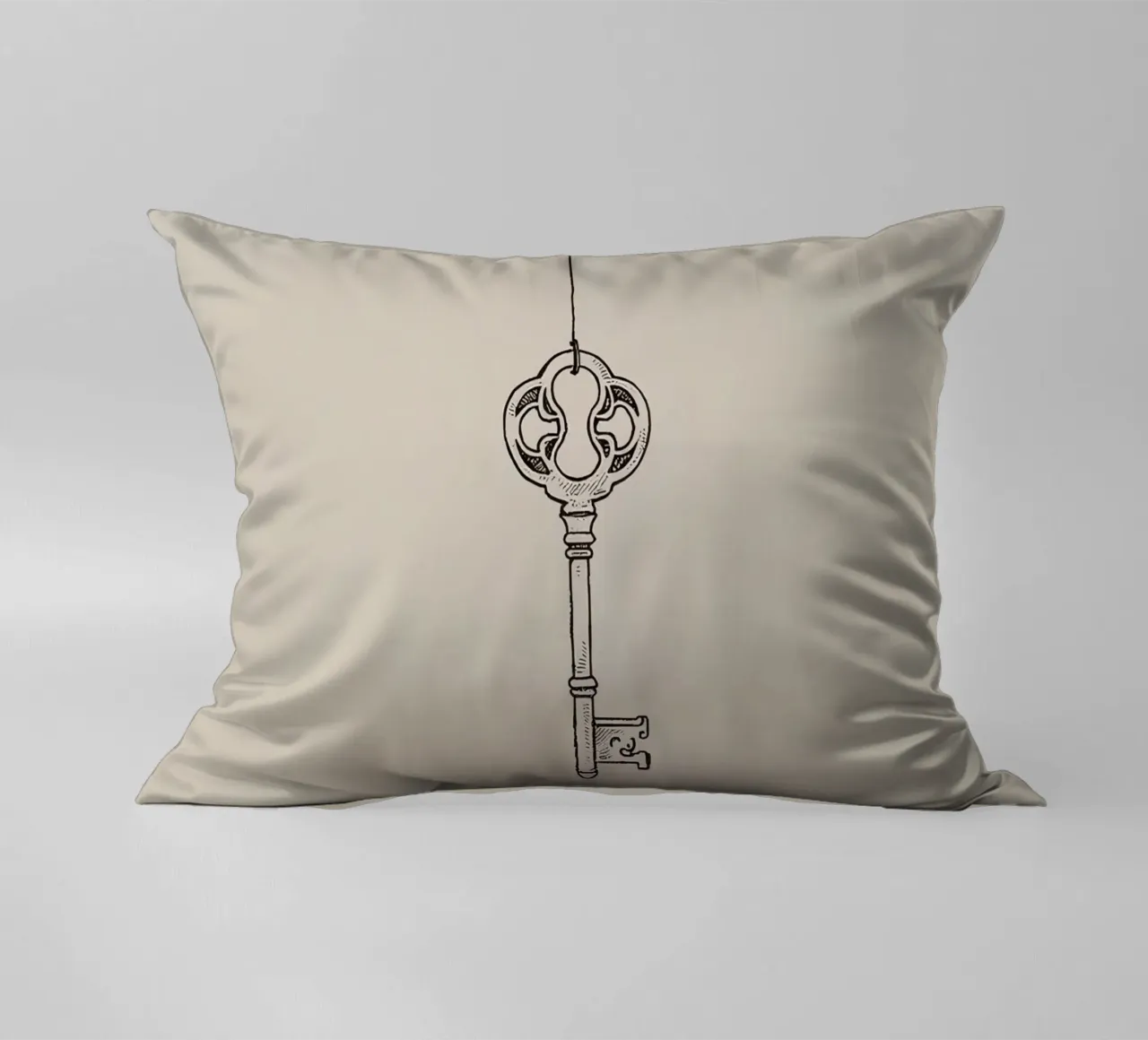 Chiave d'epoca appesa con arte pastello, design classico cuscino da DesignDoodle