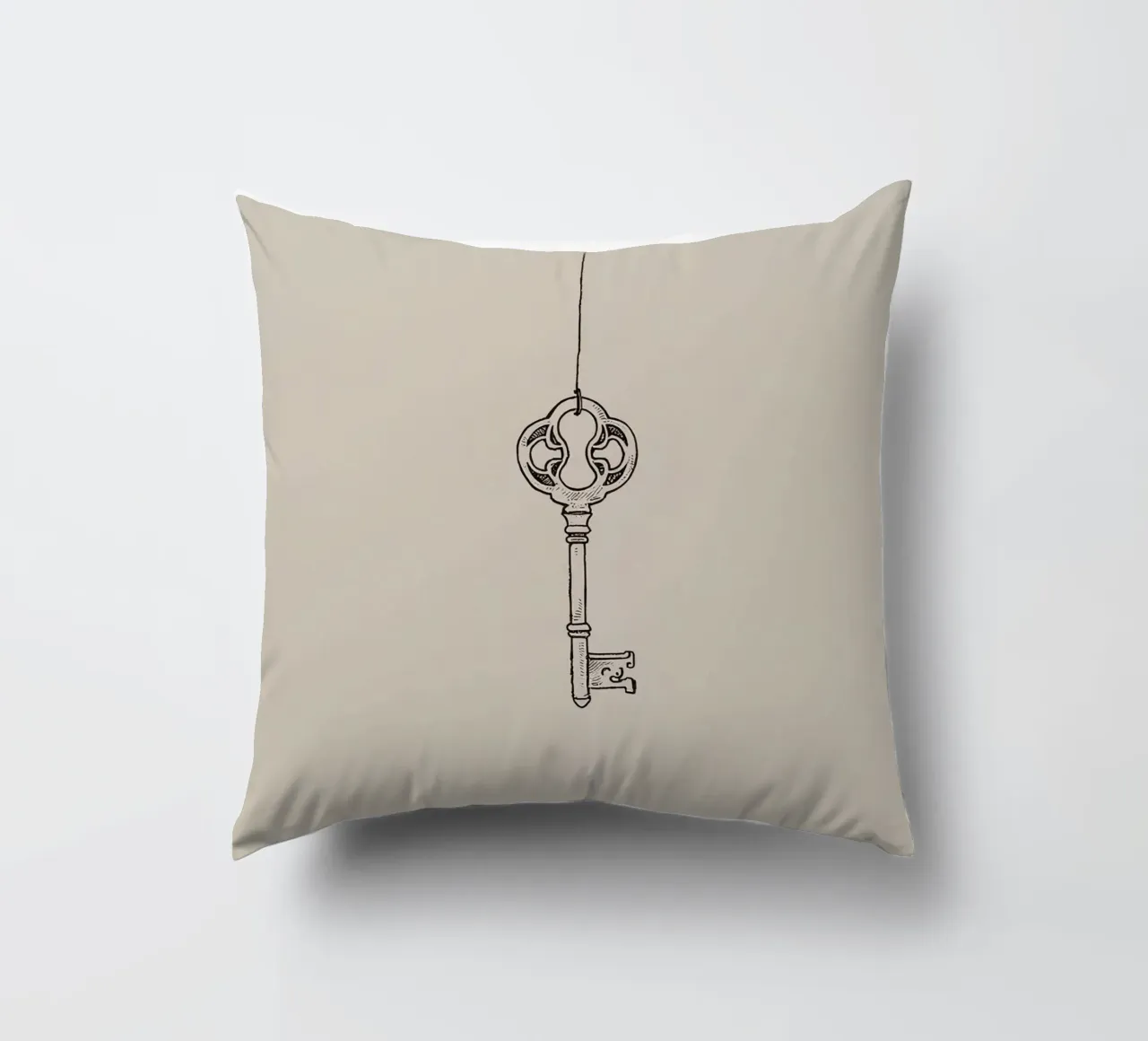 Chiave d'epoca appesa con arte pastello, design classico cuscino da DesignDoodle