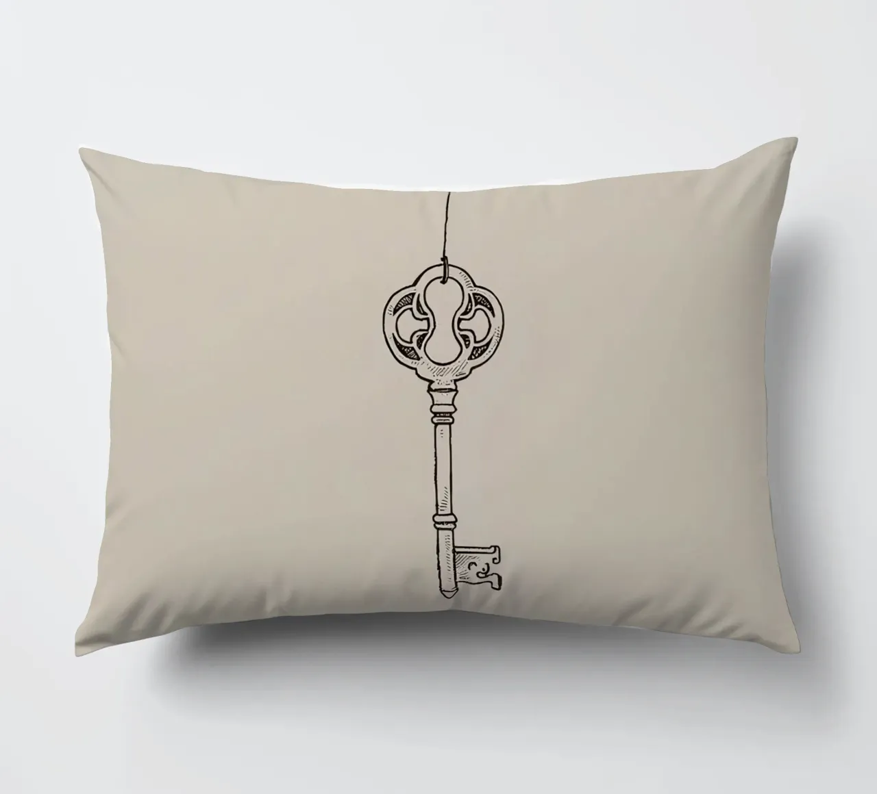 Chiave d'epoca appesa con arte pastello, design classico cuscino da DesignDoodle