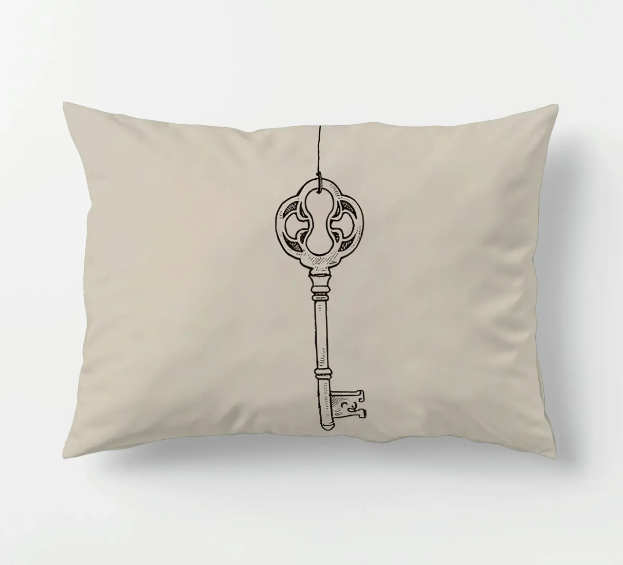 Chiave d'epoca appesa con arte pastello, design classico cuscino da DesignDoodle