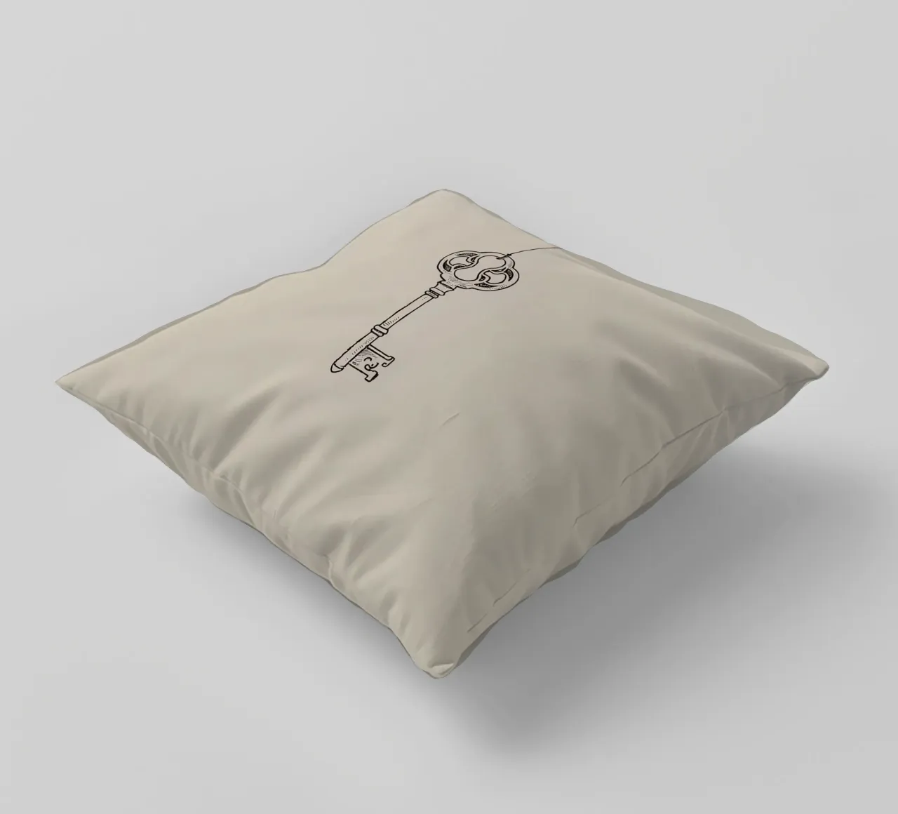 Chiave d'epoca appesa con arte pastello, design classico cuscino da DesignDoodle