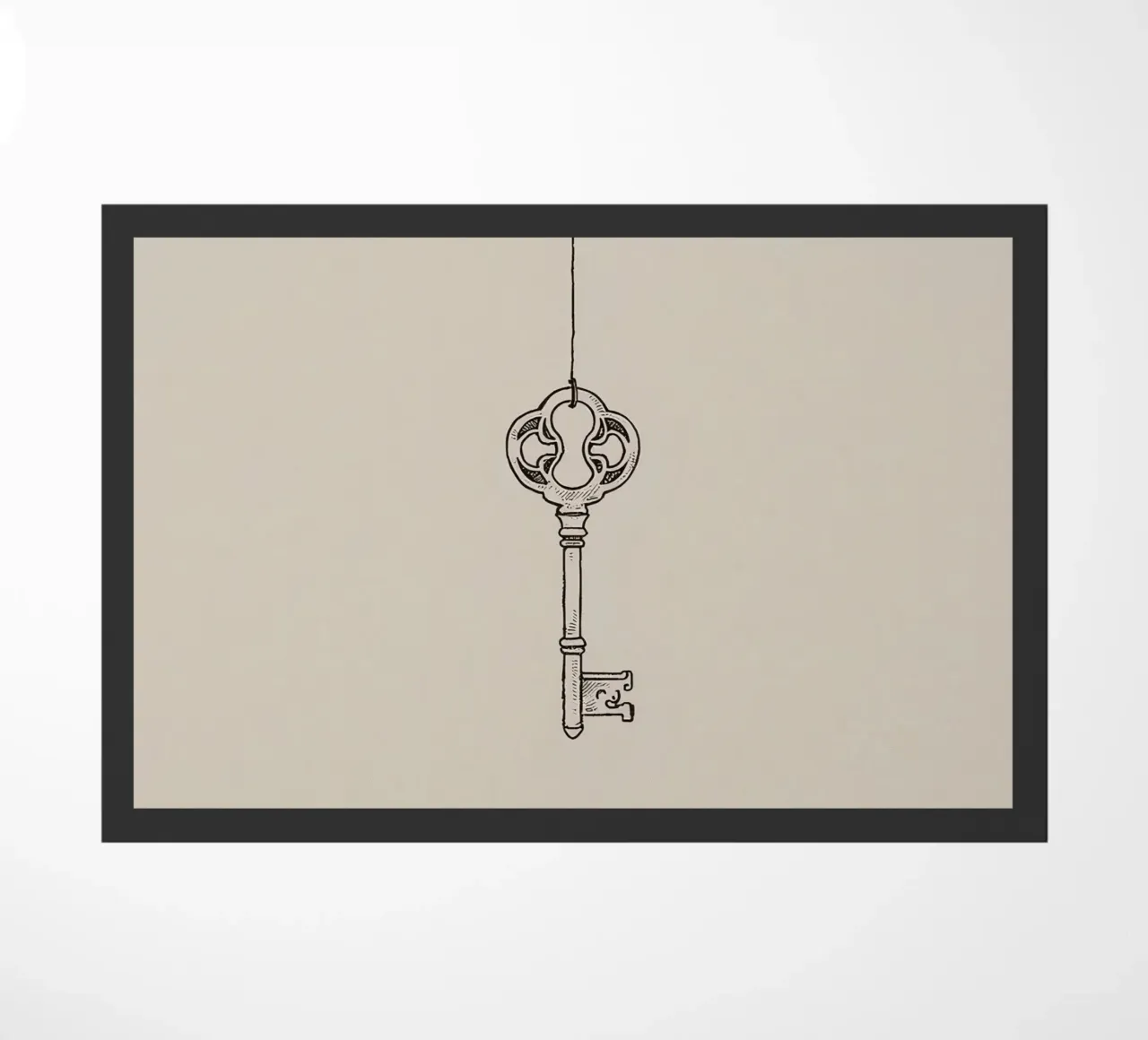 Chiave d'epoca appesa con arte pastello, design classico zerbino da DesignDoodle