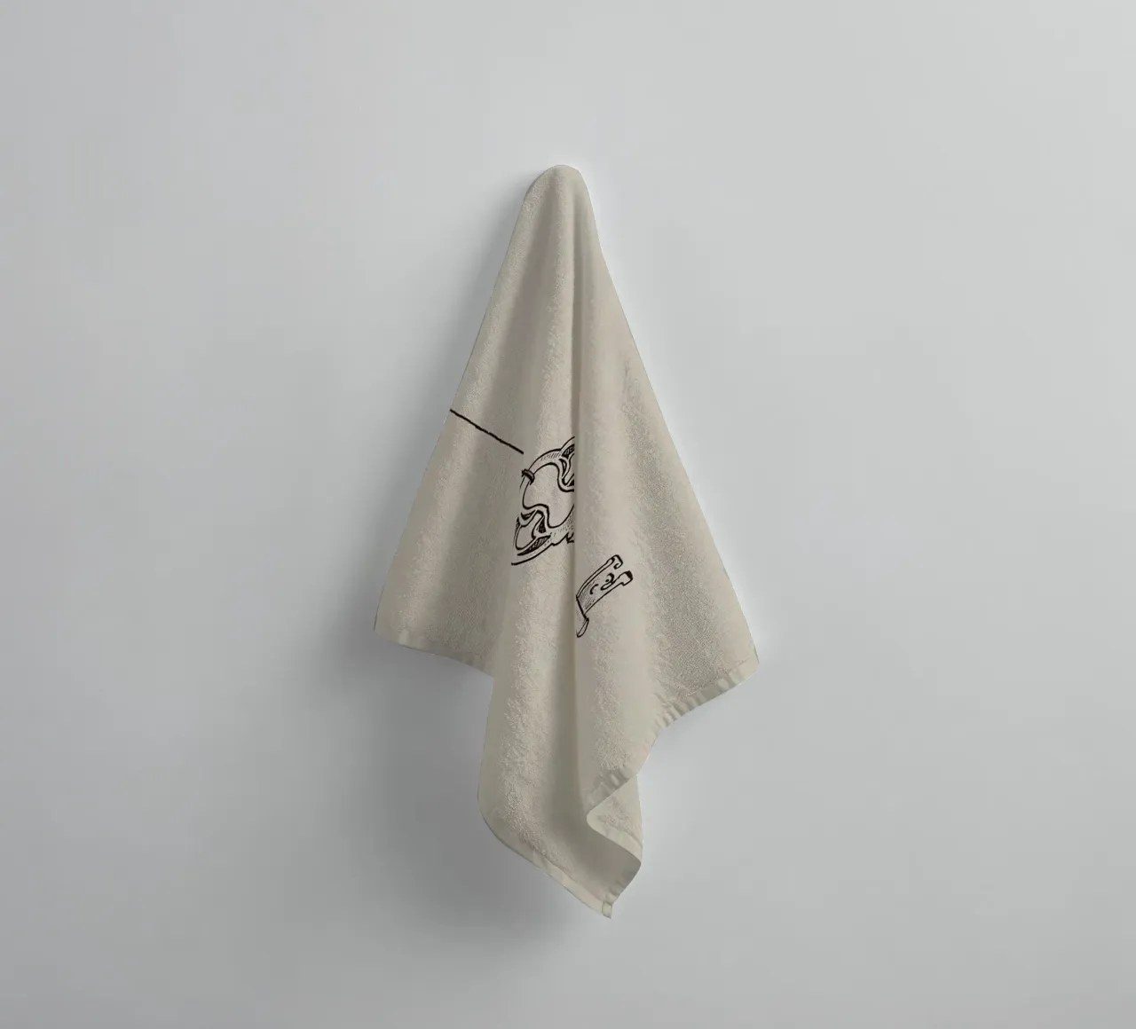 Chiave d'epoca appesa con arte pastello, design classico asciugamano da bagno da DesignDoodle