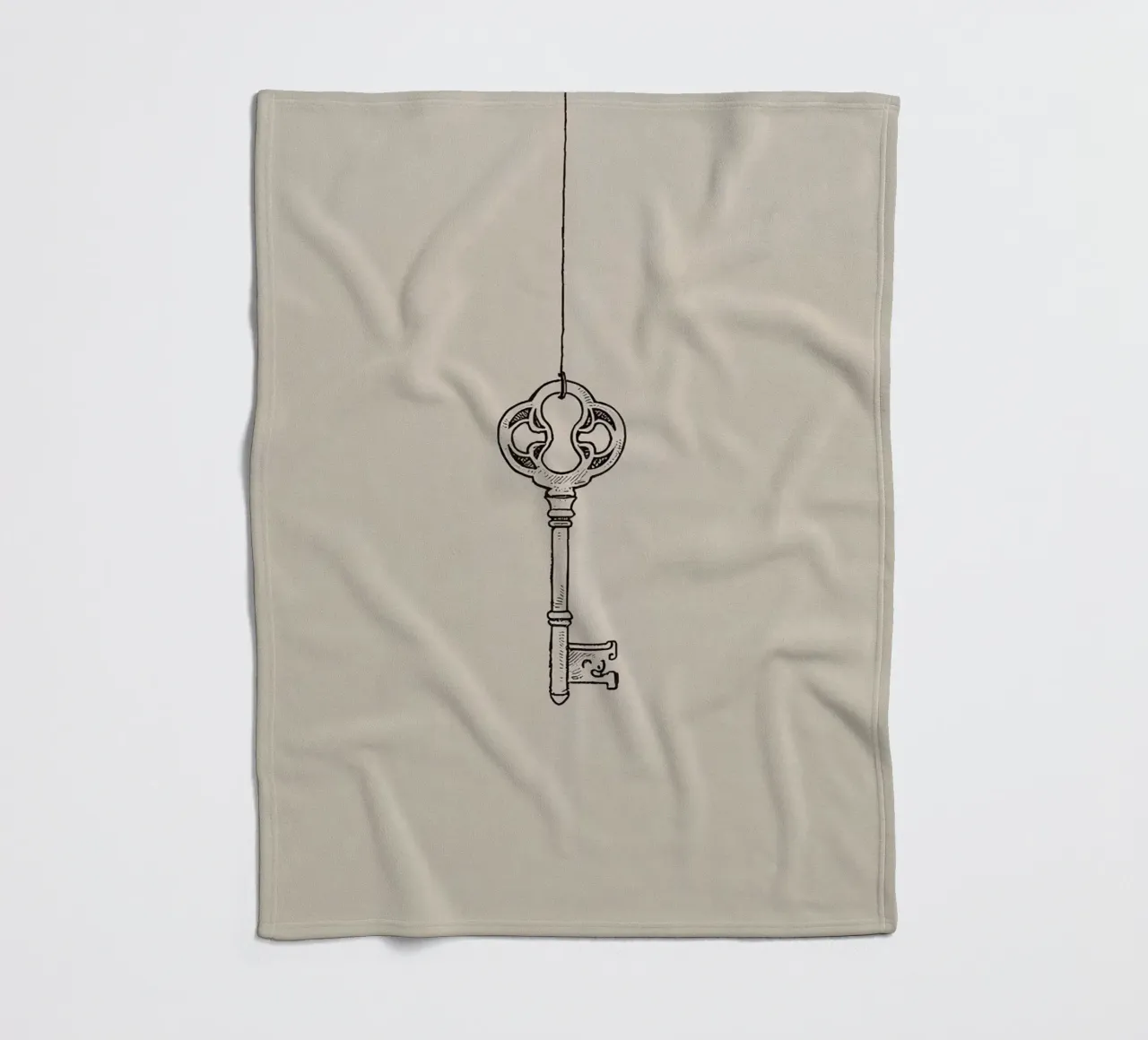 Chiave d'epoca appesa con arte pastello, design classico coperta in pile da DesignDoodle