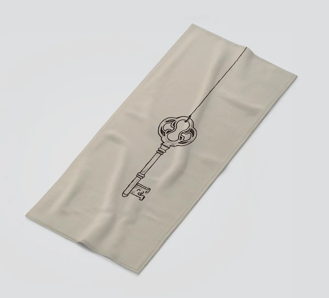 Chiave d'epoca appesa con arte pastello, design classico telo mare da DesignDoodle