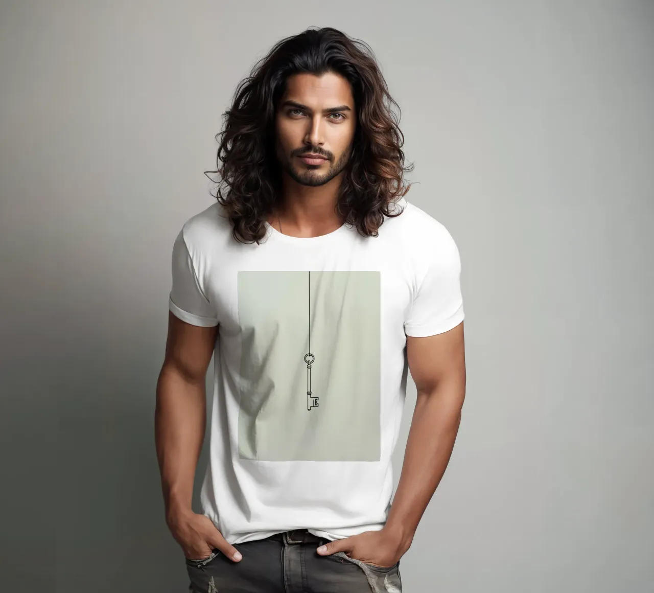 Chiave appesa a un filo su uno sfondo chiaro t-shirt da DesignDoodle