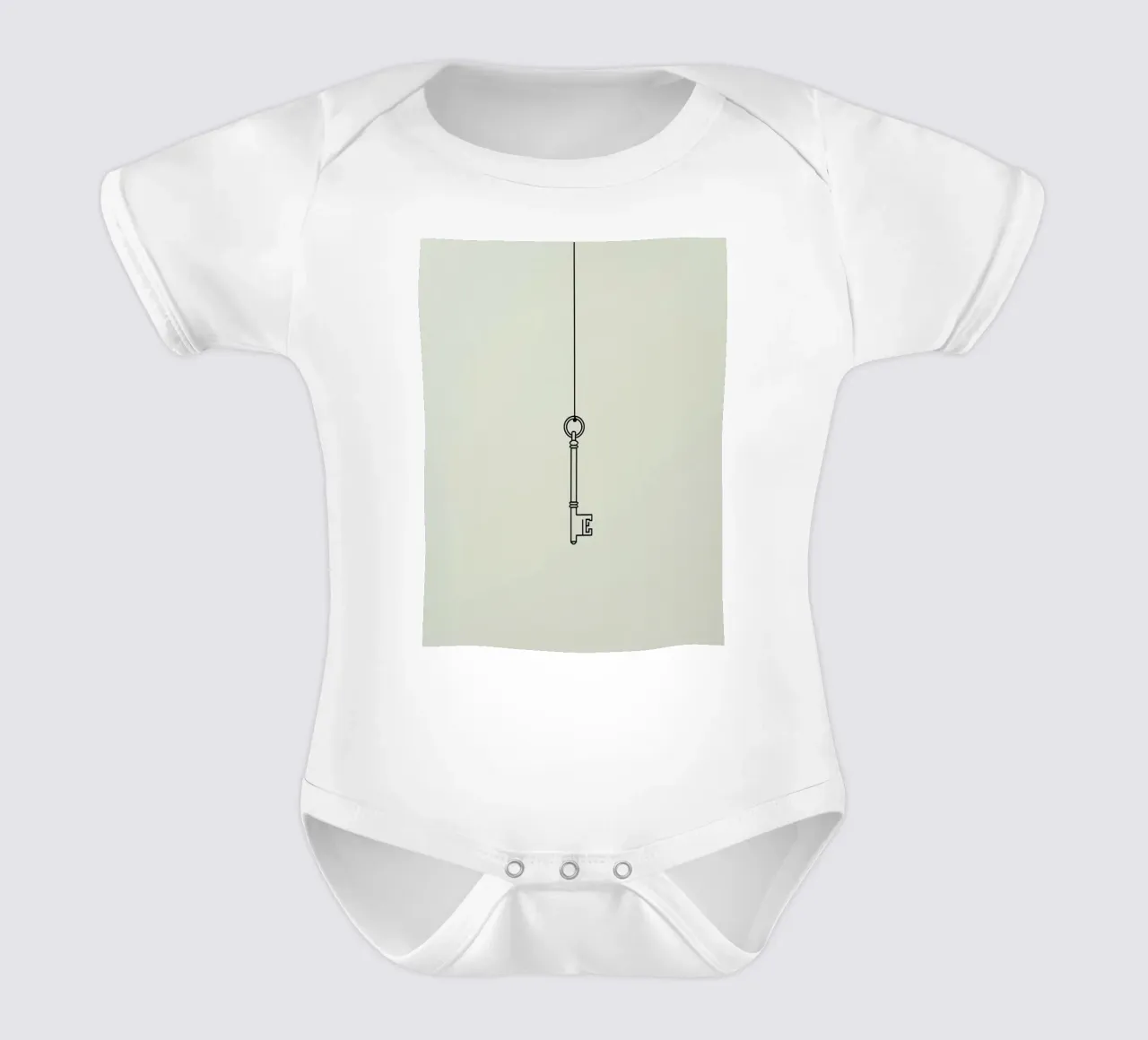 Chiave appesa a un filo su uno sfondo chiaro body neonato maniche corte da DesignDoodle