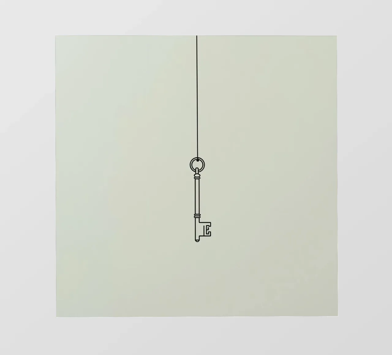 Key hanging from a string against a light backdrop photo wallpaper by DesignDoodle