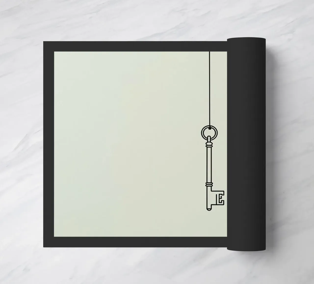 Chiave appesa a un filo su uno sfondo chiaro zerbino da DesignDoodle