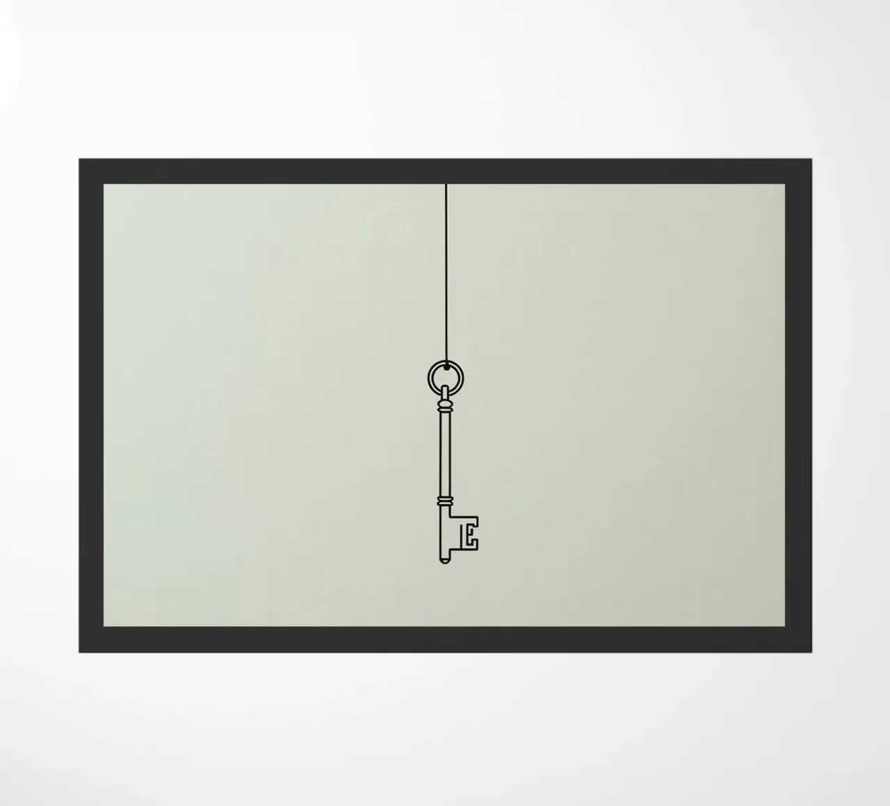 Chiave appesa a un filo su uno sfondo chiaro zerbino da DesignDoodle