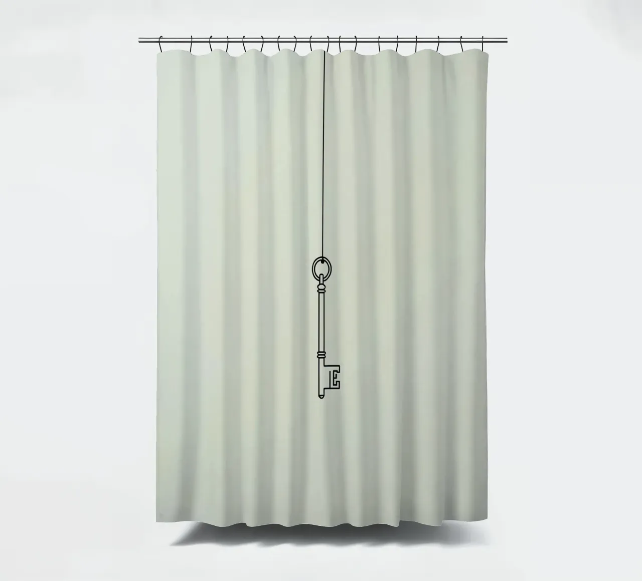 Chiave appesa a un filo su uno sfondo chiaro tenda da doccia da DesignDoodle