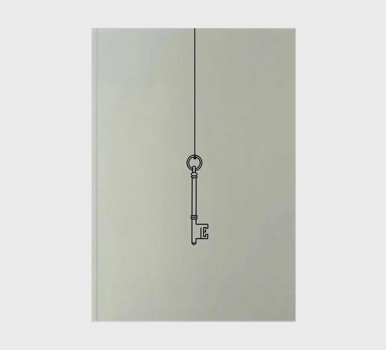 Clé suspendue à une ficelle sur fond de lumière carnet de notes de DesignDoodle